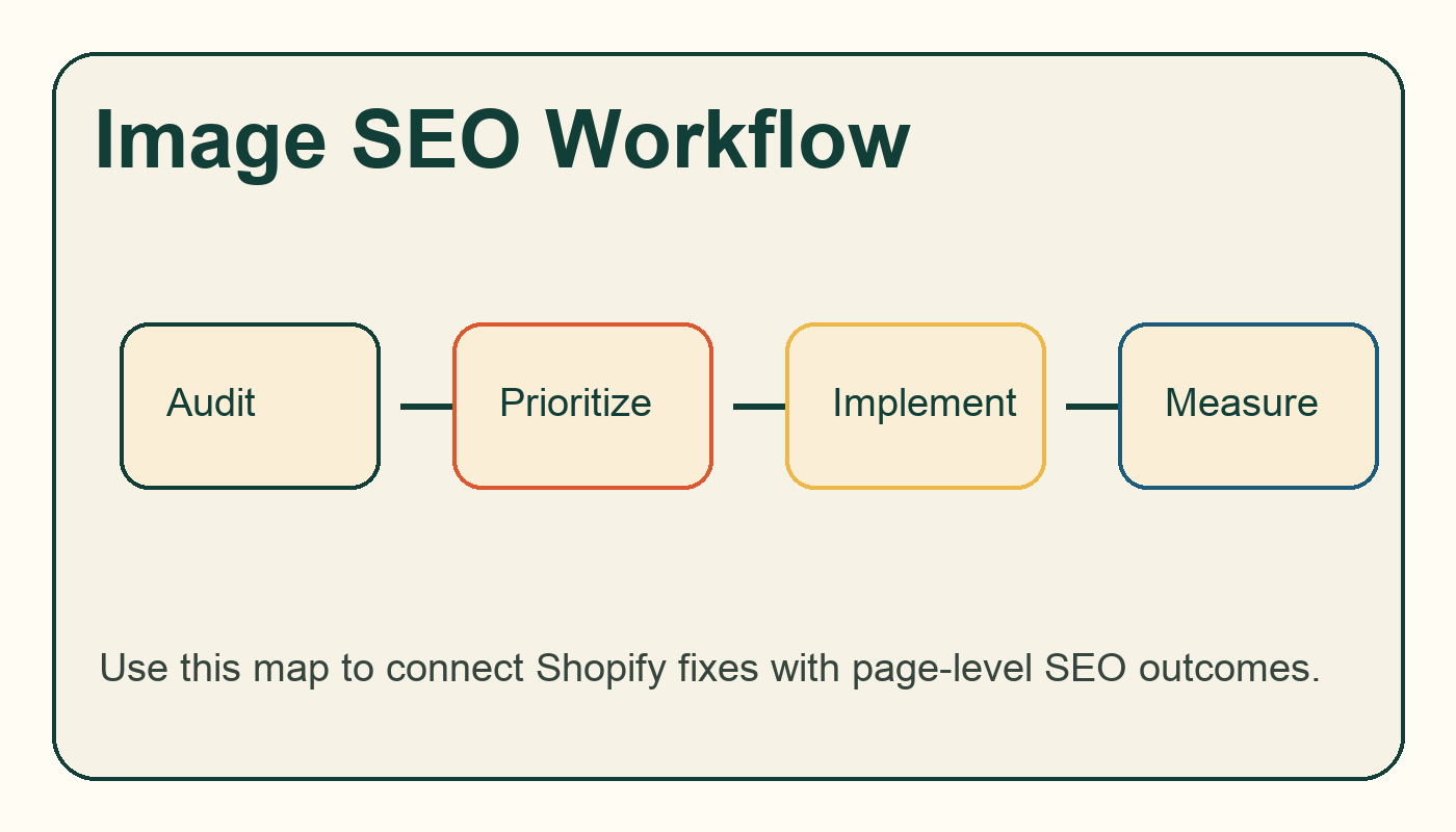 Shopify Image SEO: Alt Text, Filenames, Compression, and Product Discovery workflow
