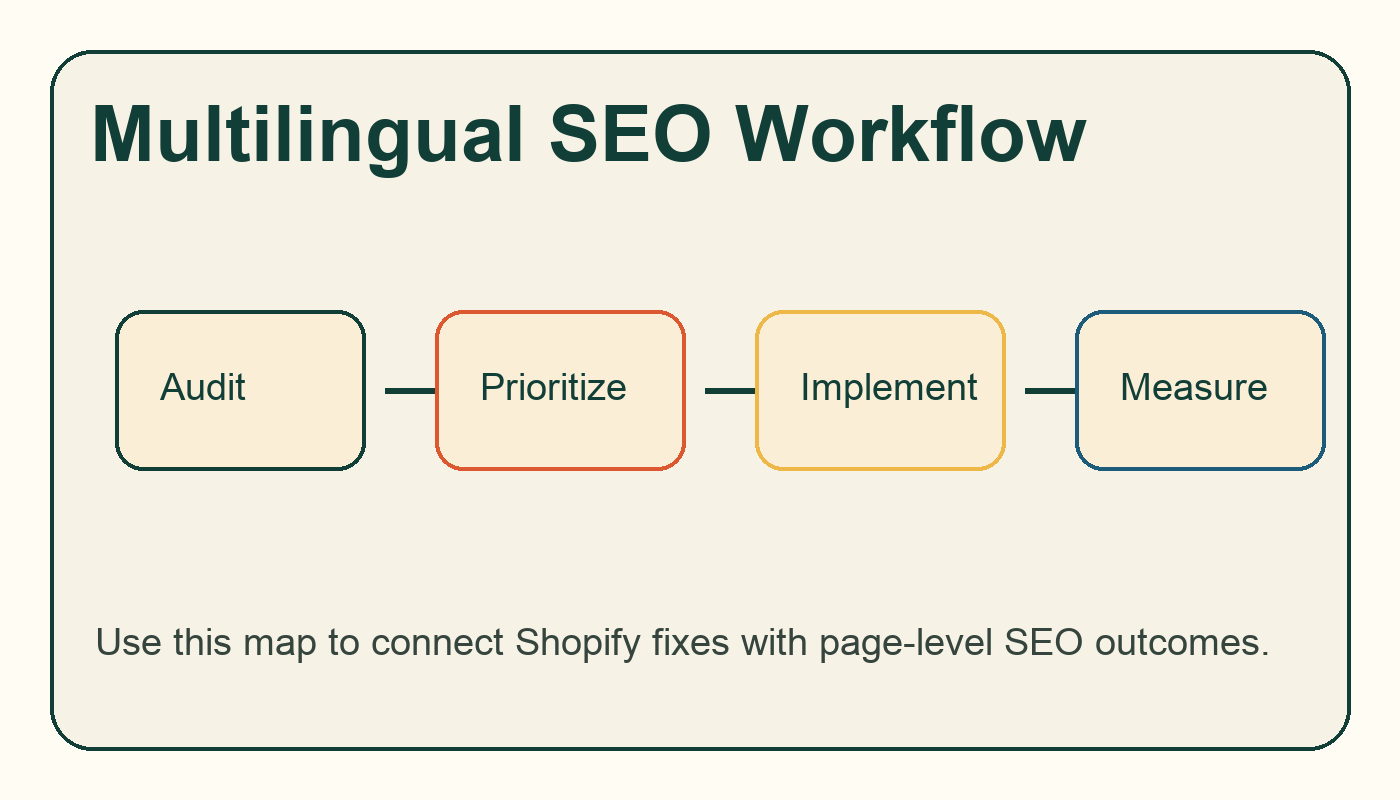 Shopify Multilingual SEO: Markets, Hreflang, URLs, and Translation Risks workflow