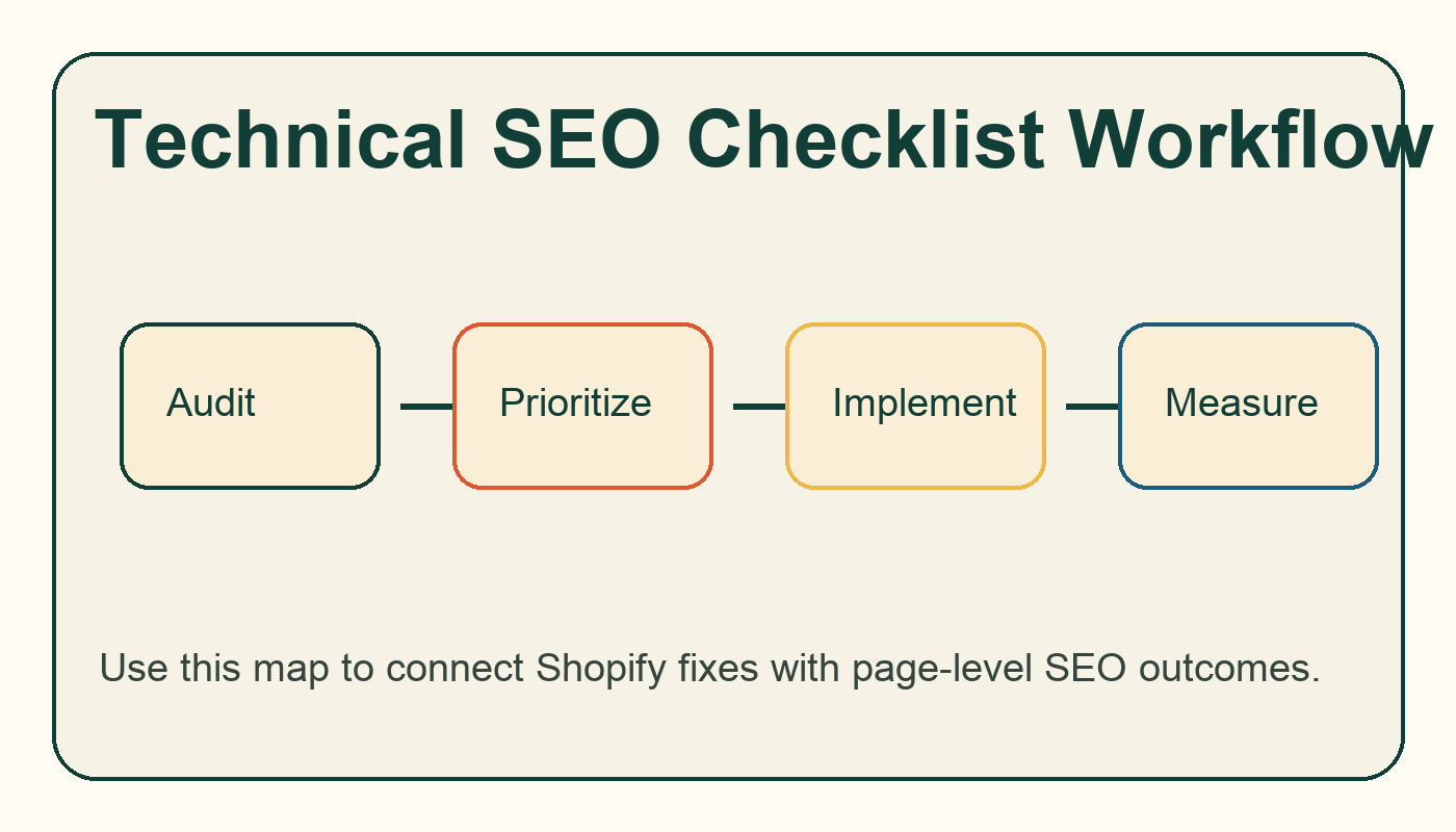 Shopify Technical SEO Checklist: Crawl, Index, Canonicals, and Measurement workflow