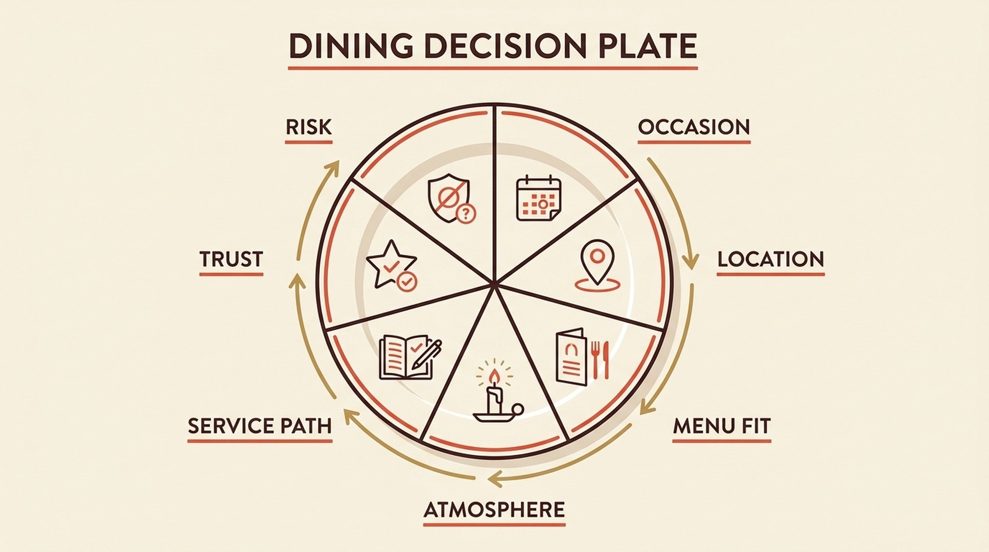 Dining decision plate for restaurant GEO query prioritization