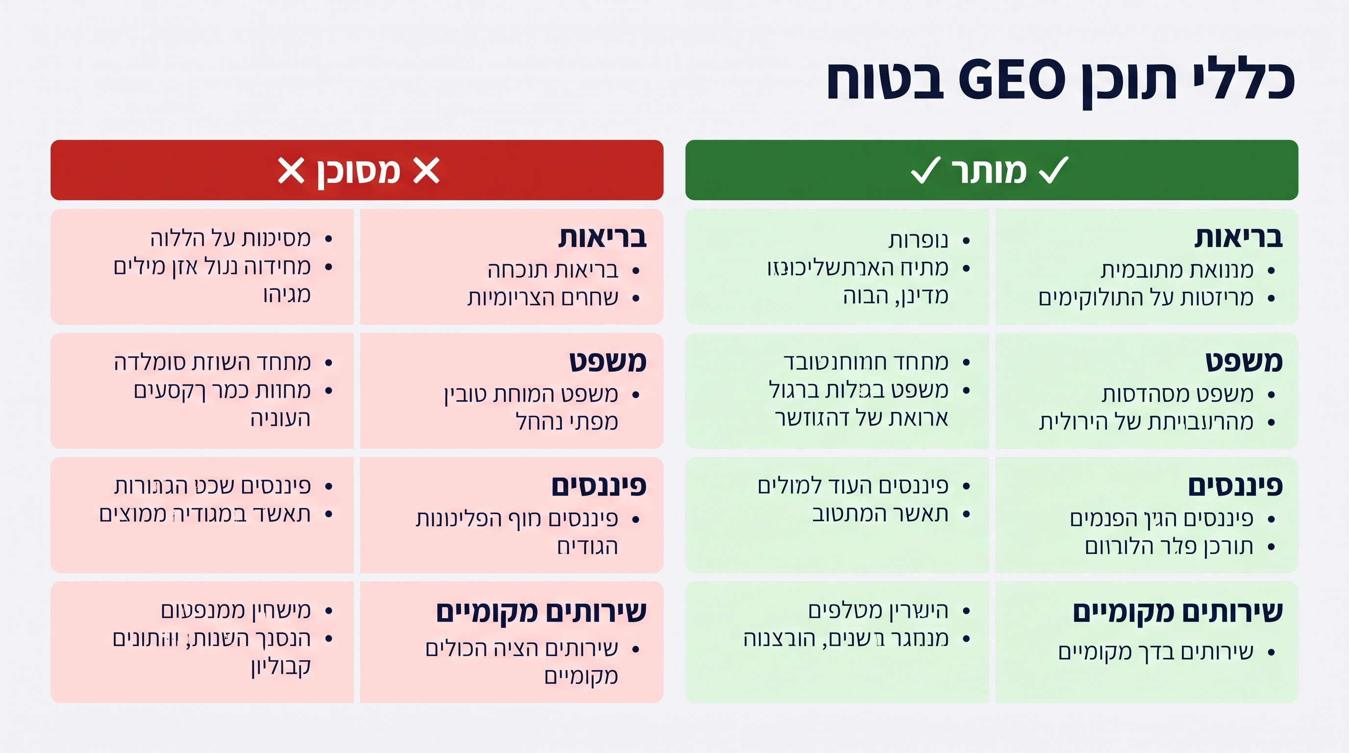 כללי תוכן GEO בטוח למותגי שירות מקומיים