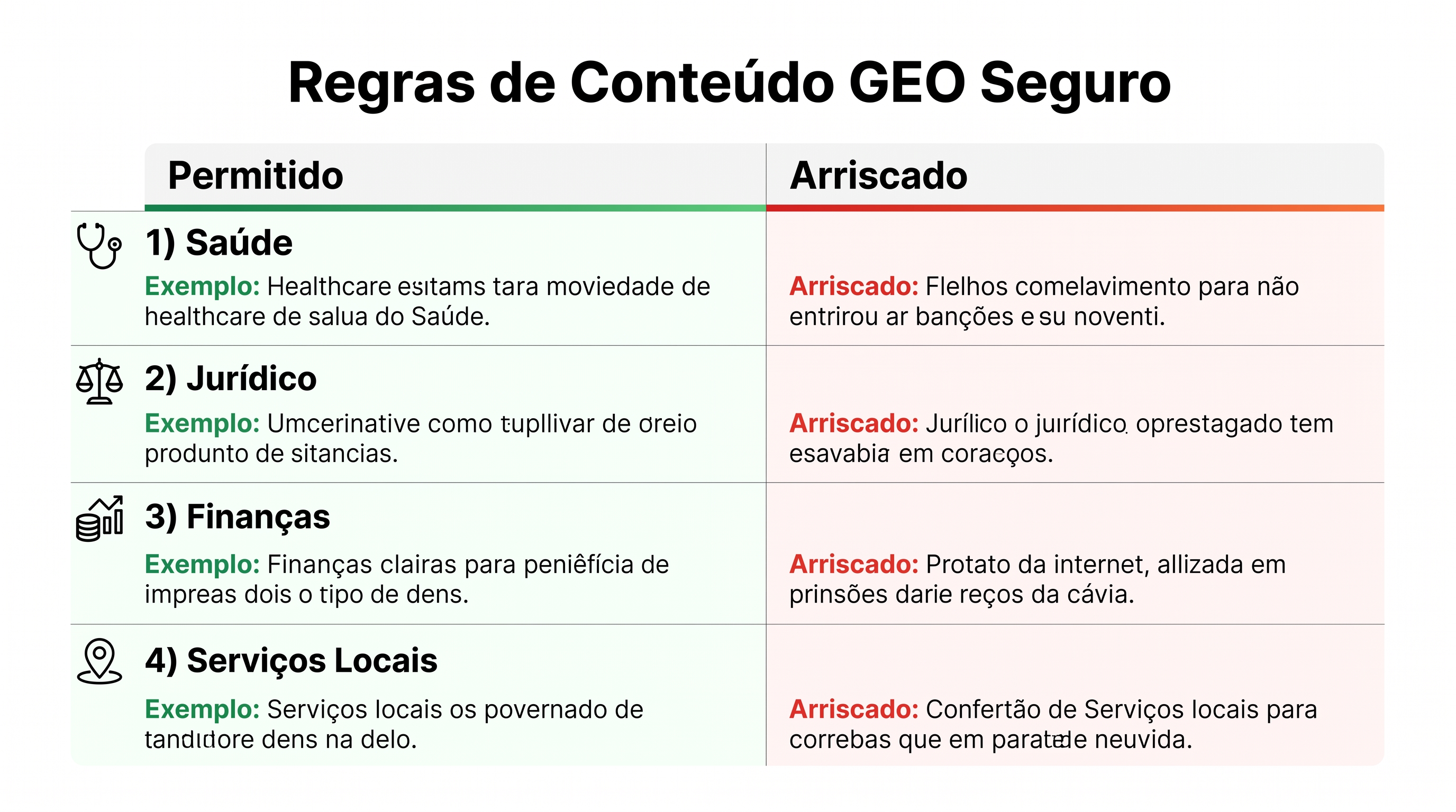 Regras de conteúdo GEO seguro para marcas de serviços locais