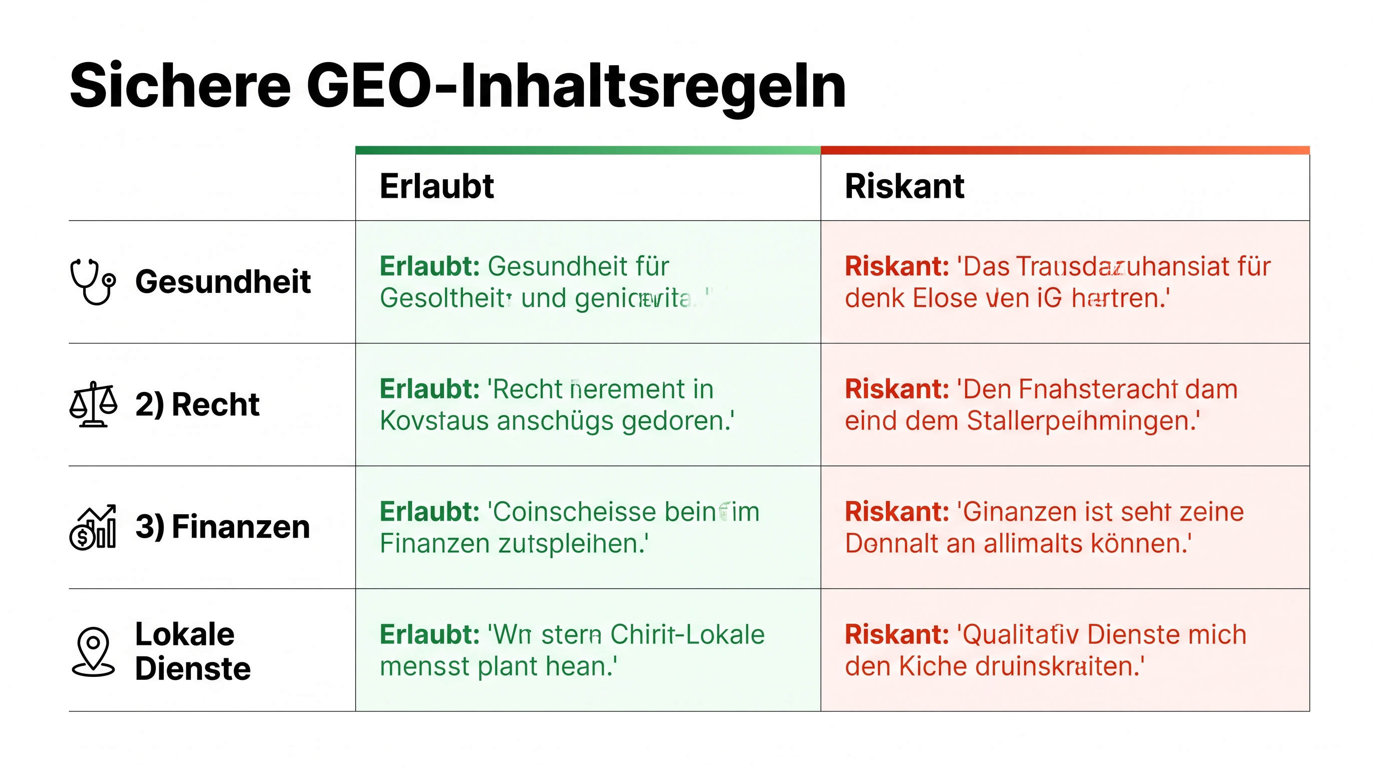 Regeln für sichere GEO-Inhalte bei lokalen Dienstleistern