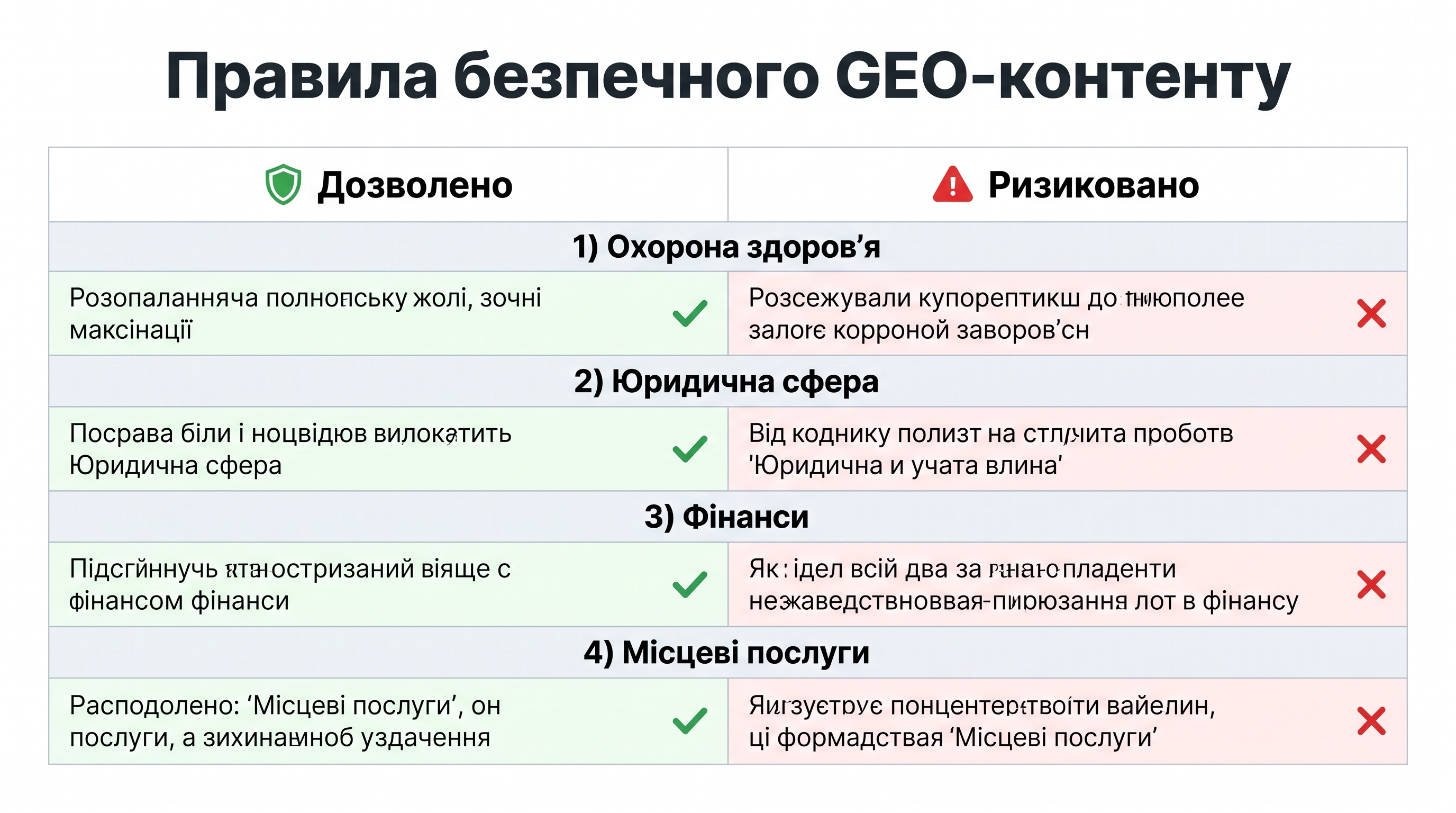 Правила безпечного GEO-контенту для локальних сервісних брендів
