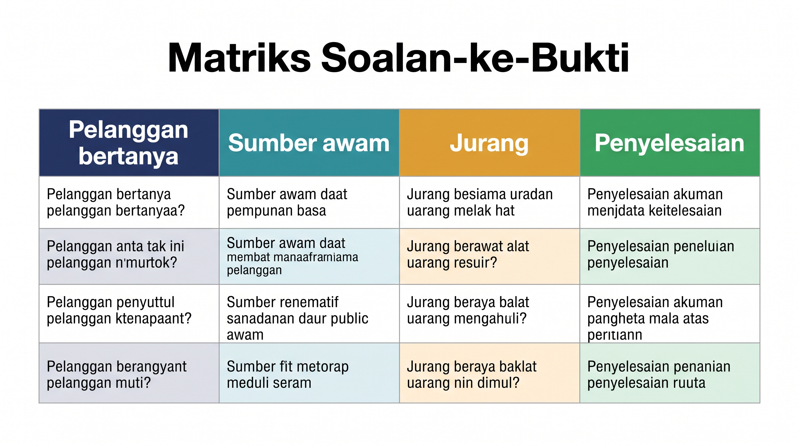 Matriks soalan kepada bukti untuk audit GEO pertama