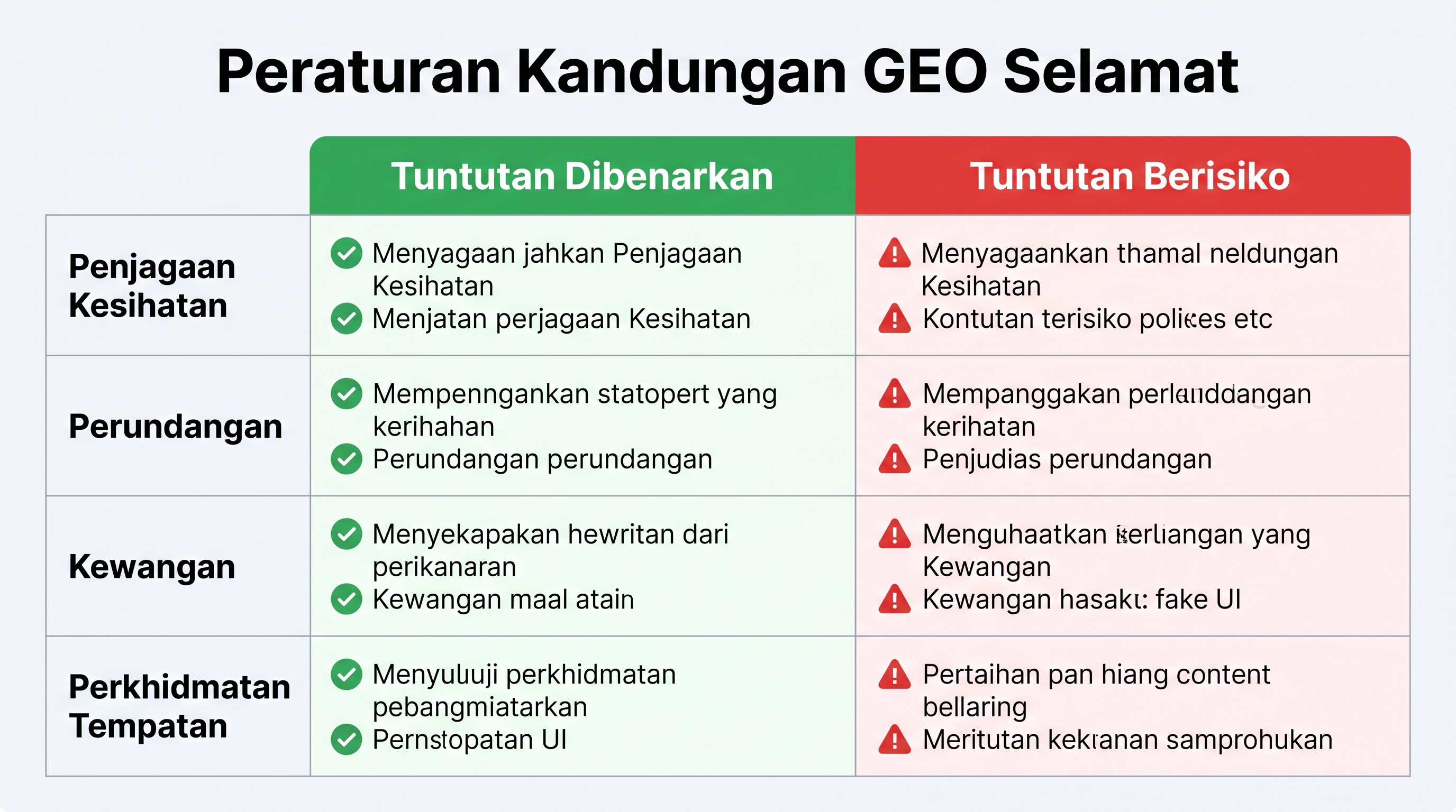 Peraturan kandungan GEO selamat untuk jenama perkhidmatan tempatan