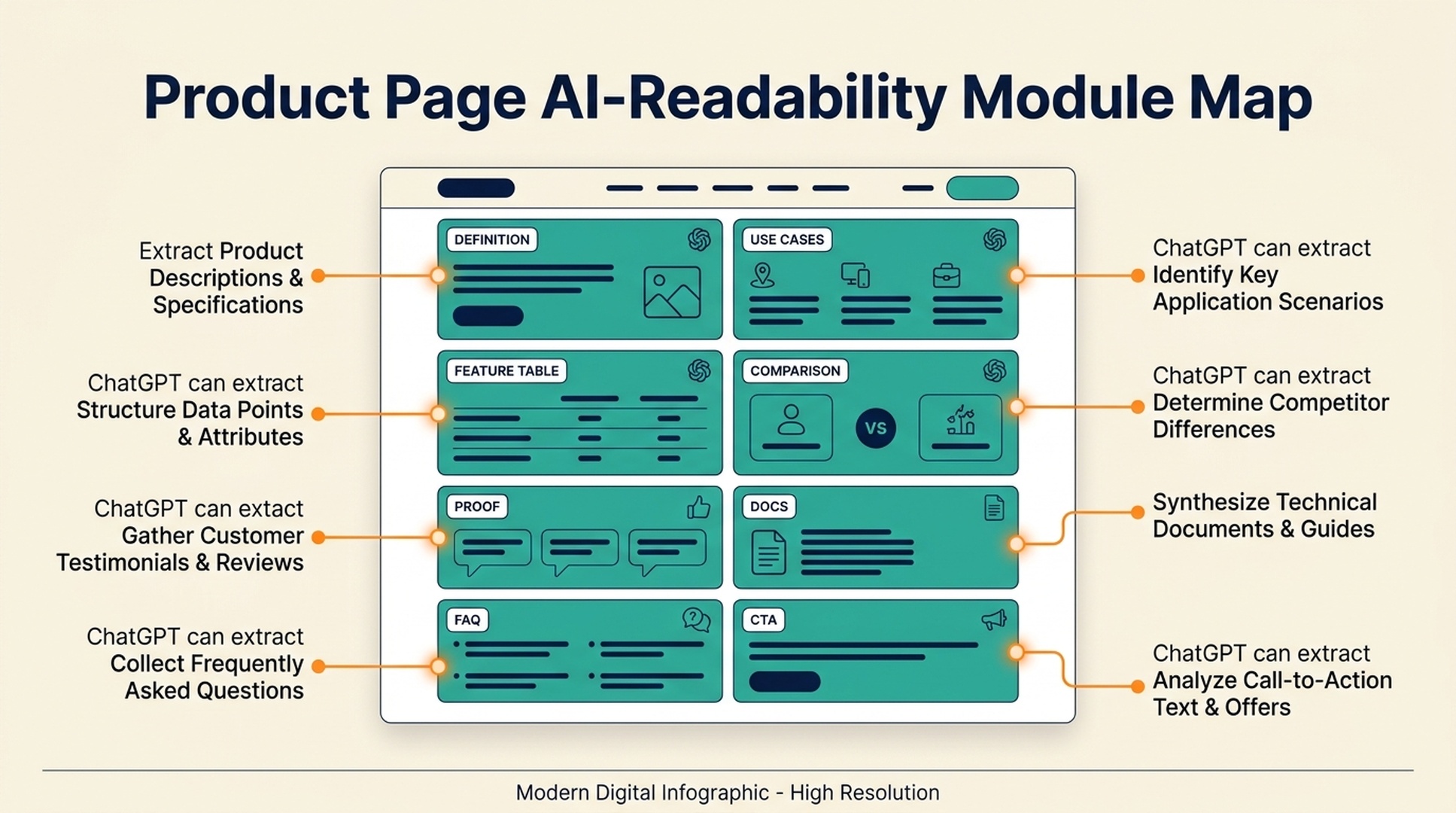 Product page AI-readability module map