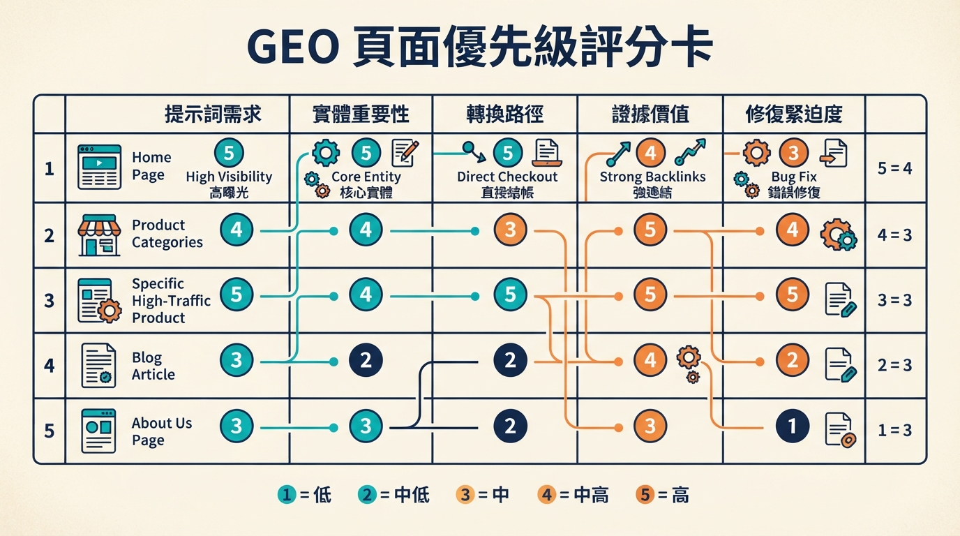 ChatGPT GEO 頁面優先級評分卡