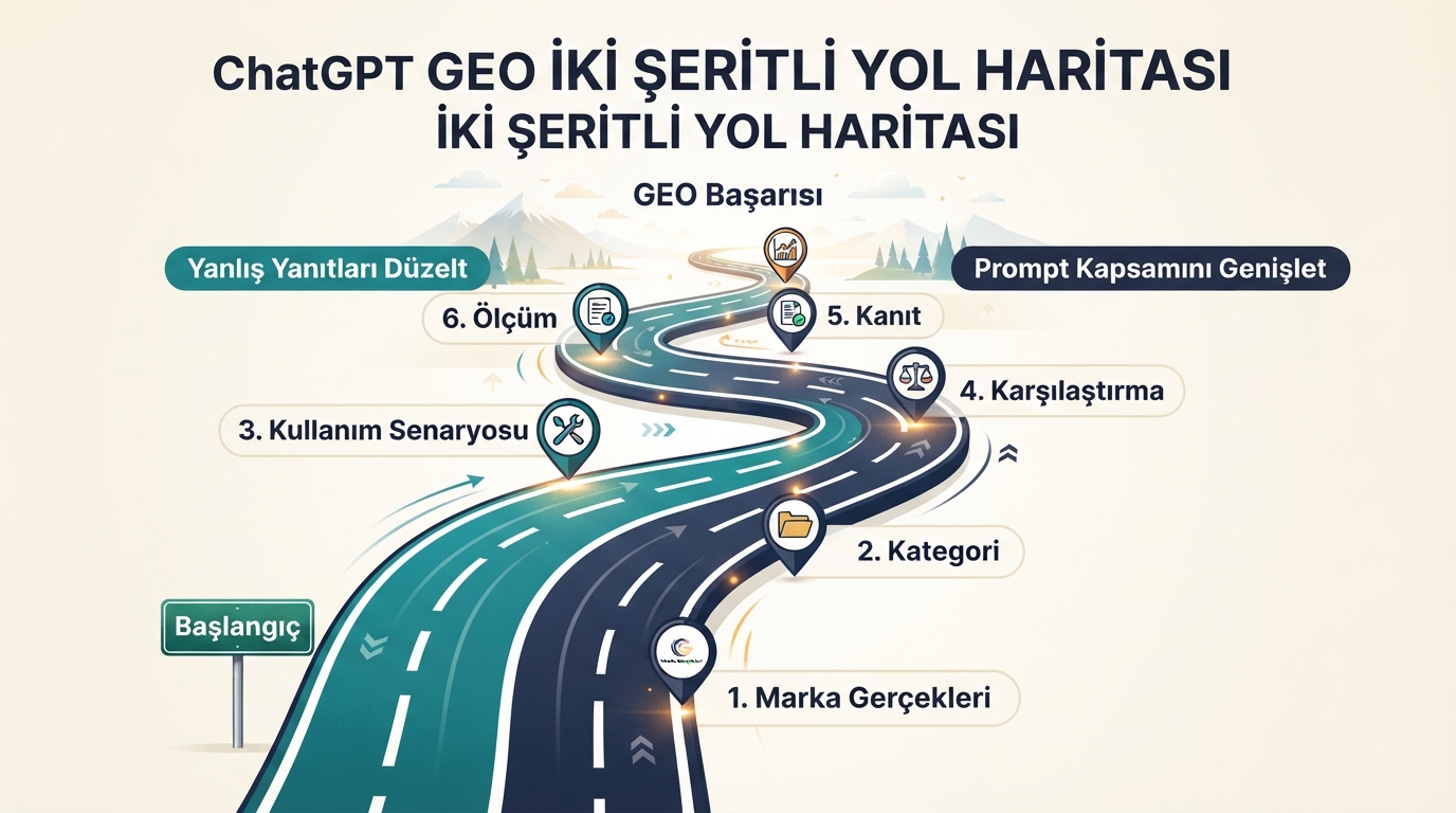 ChatGPT GEO iki şeritli yol haritası