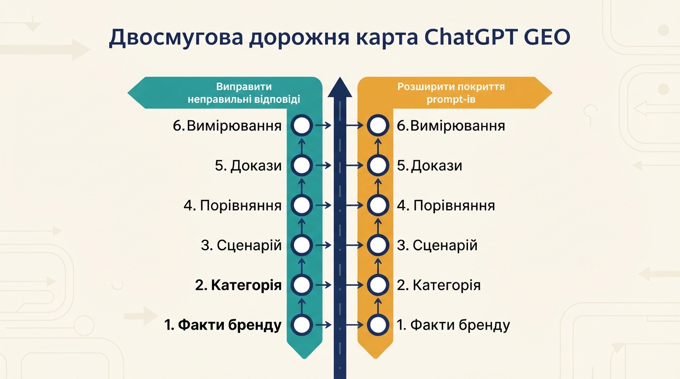 Двосмугова дорожня карта ChatGPT GEO