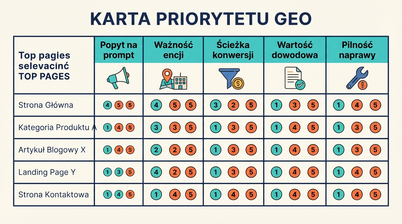 Karta priorytetu stron ChatGPT GEO