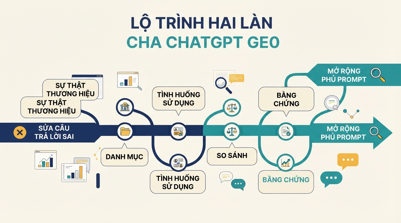 Lộ trình hai làn ChatGPT GEO
