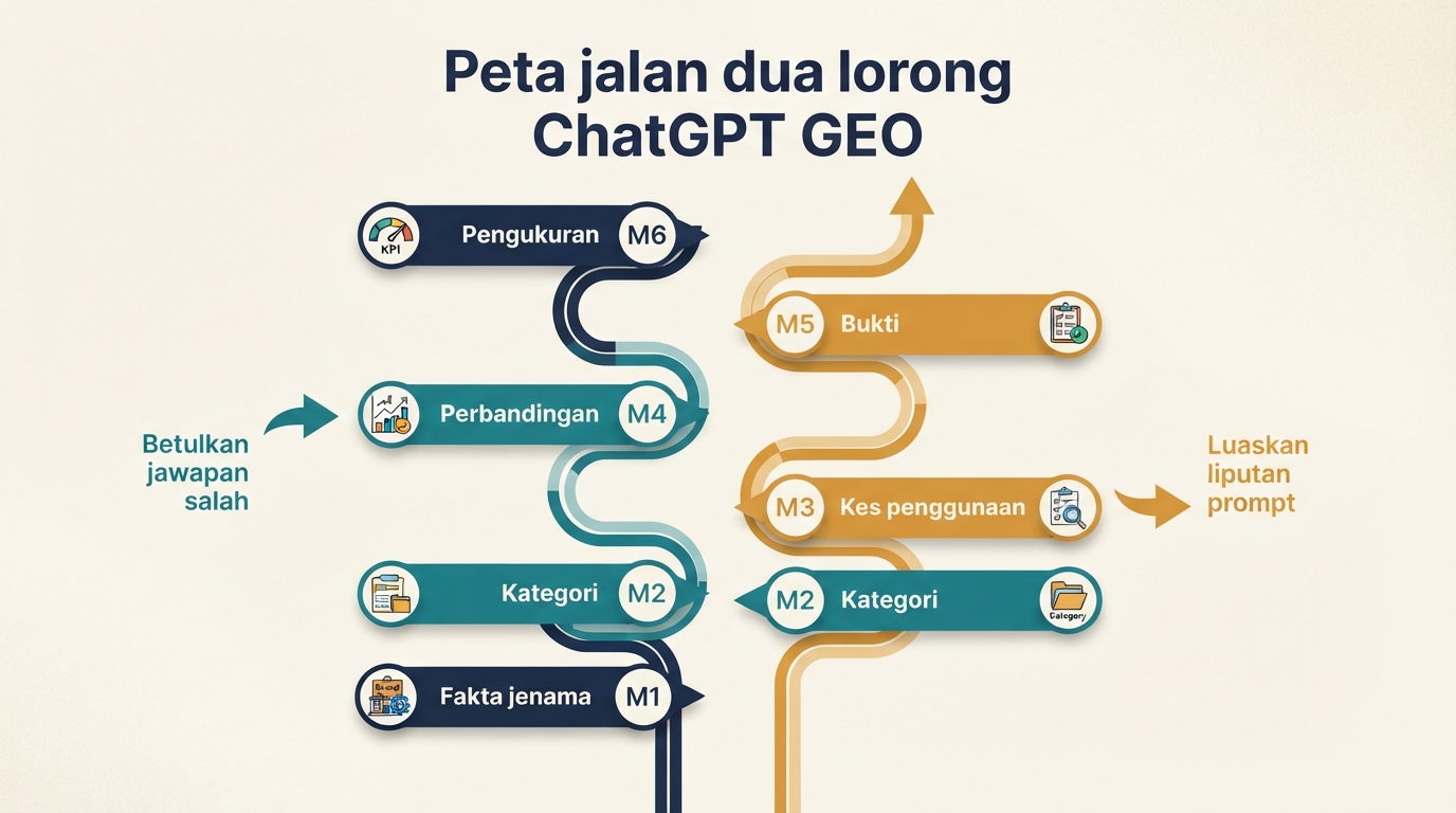 Peta jalan dua lorong ChatGPT GEO