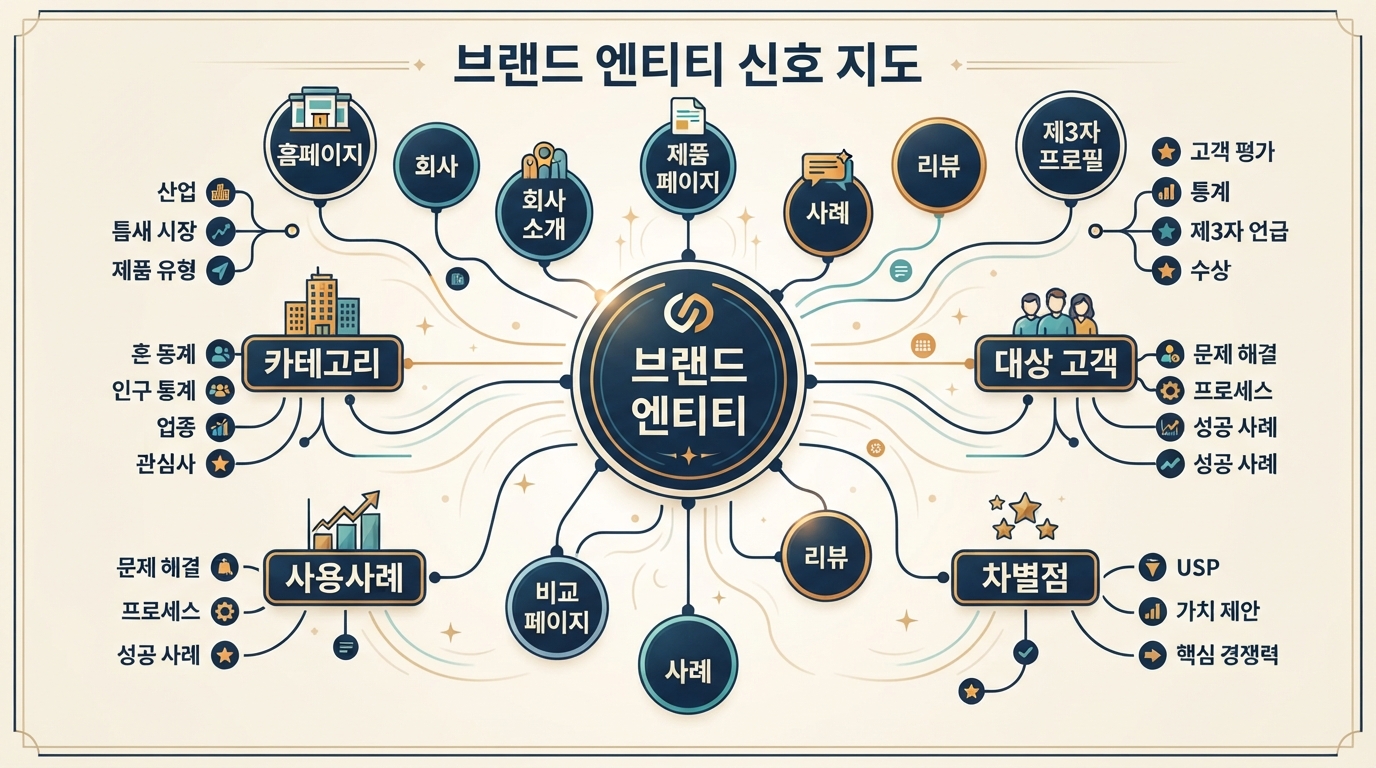 ChatGPT GEO를 위한 브랜드 엔티티 신호 지도