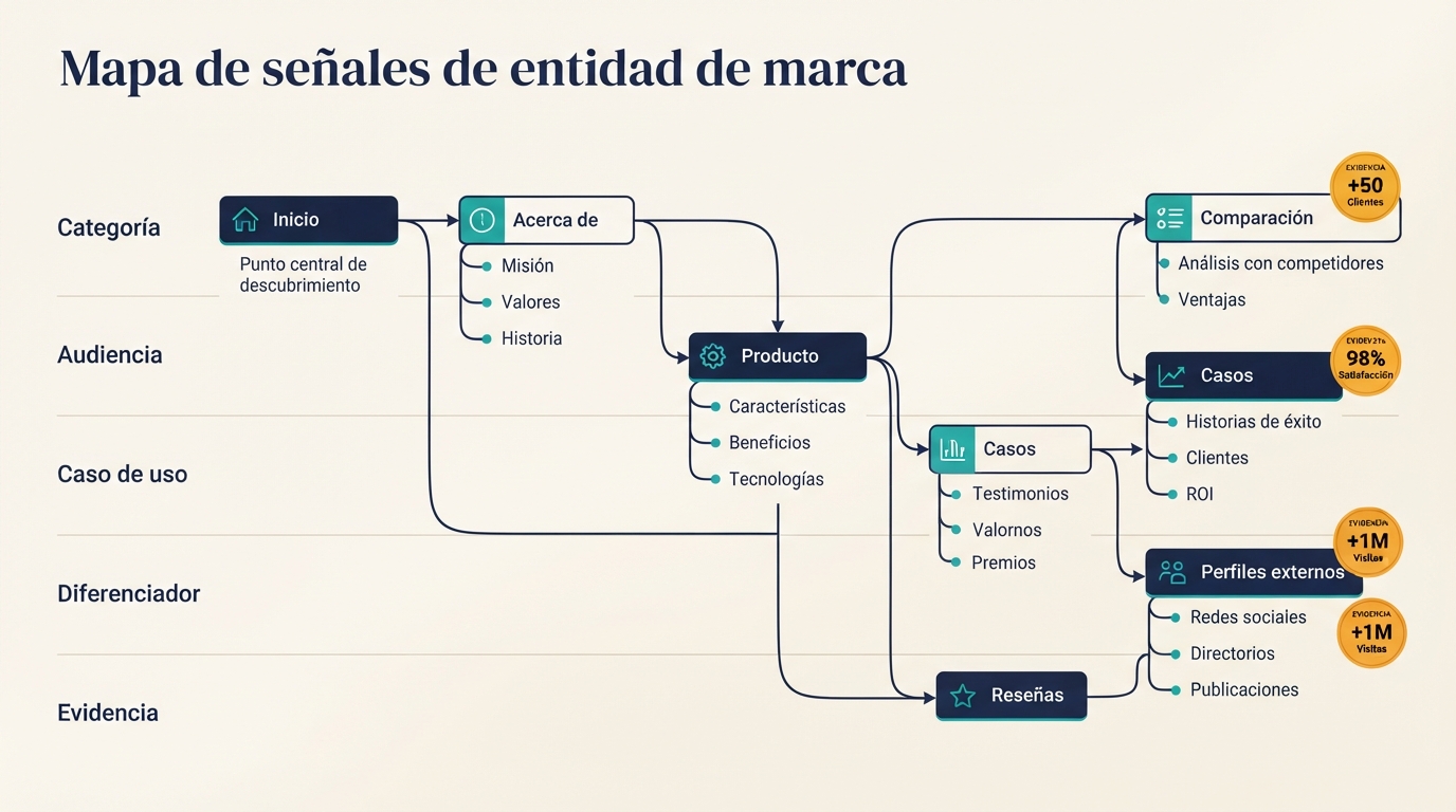 Mapa de señales de entidad de marca para ChatGPT GEO