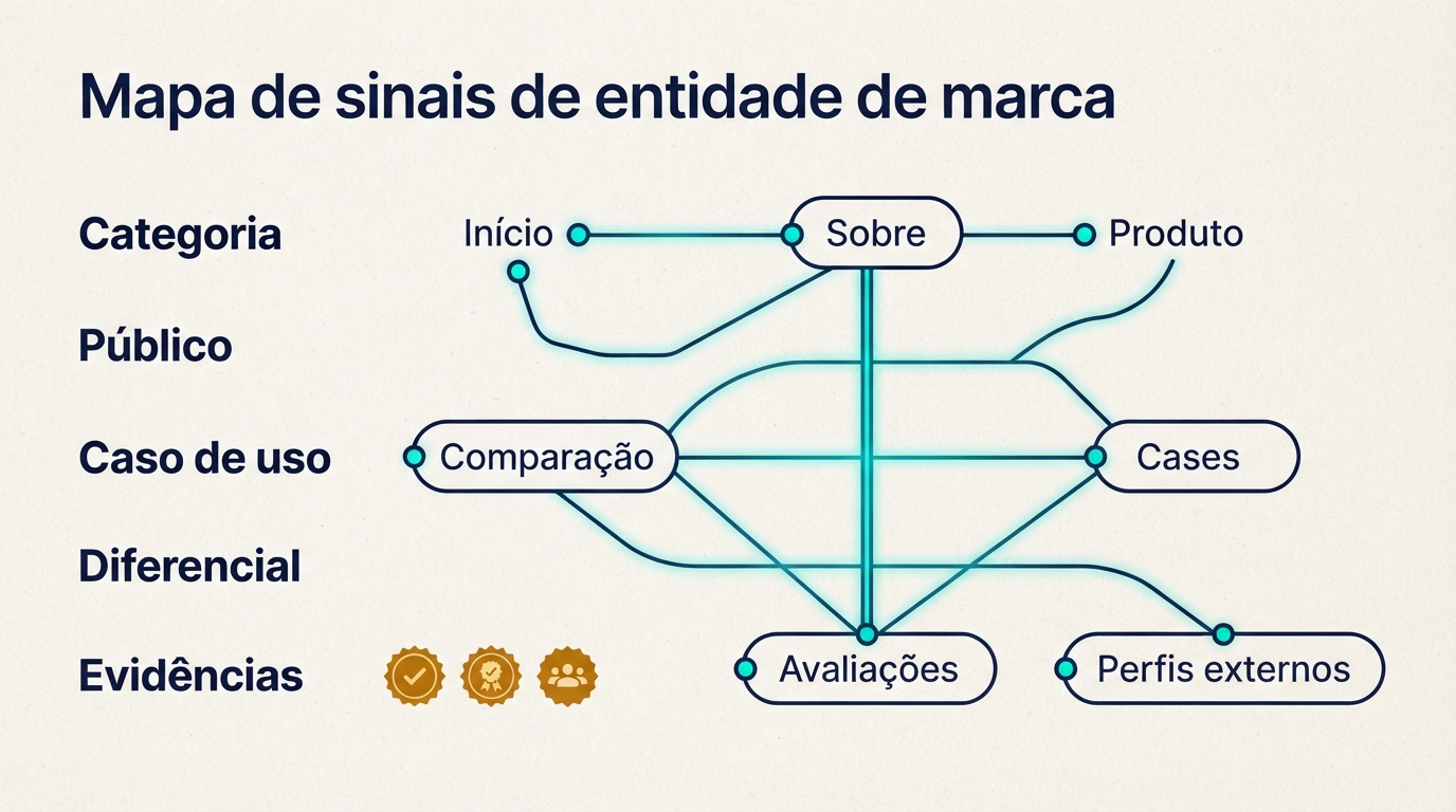 Mapa de sinais de entidade de marca para ChatGPT GEO