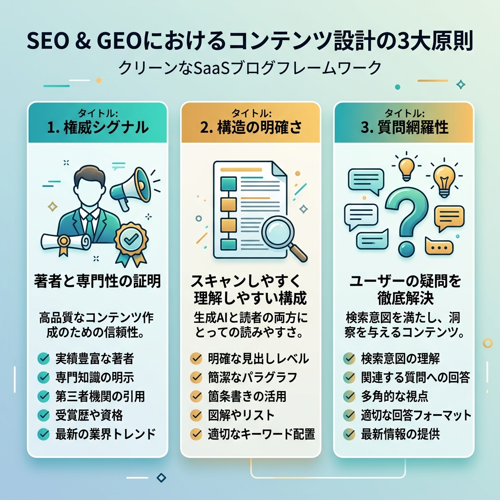 生成エンジン最適化（GEO）の情報図