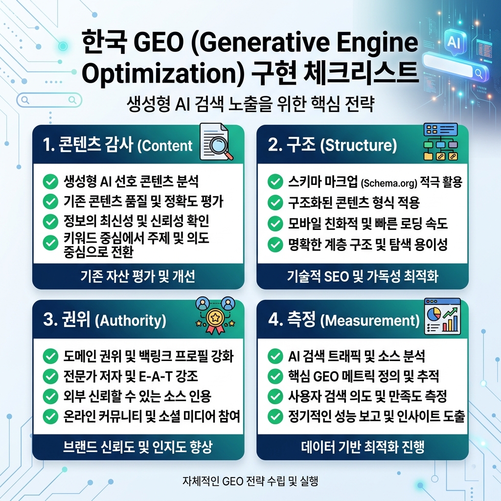 GEO 페이지 체크리스트와 실행 흐름
