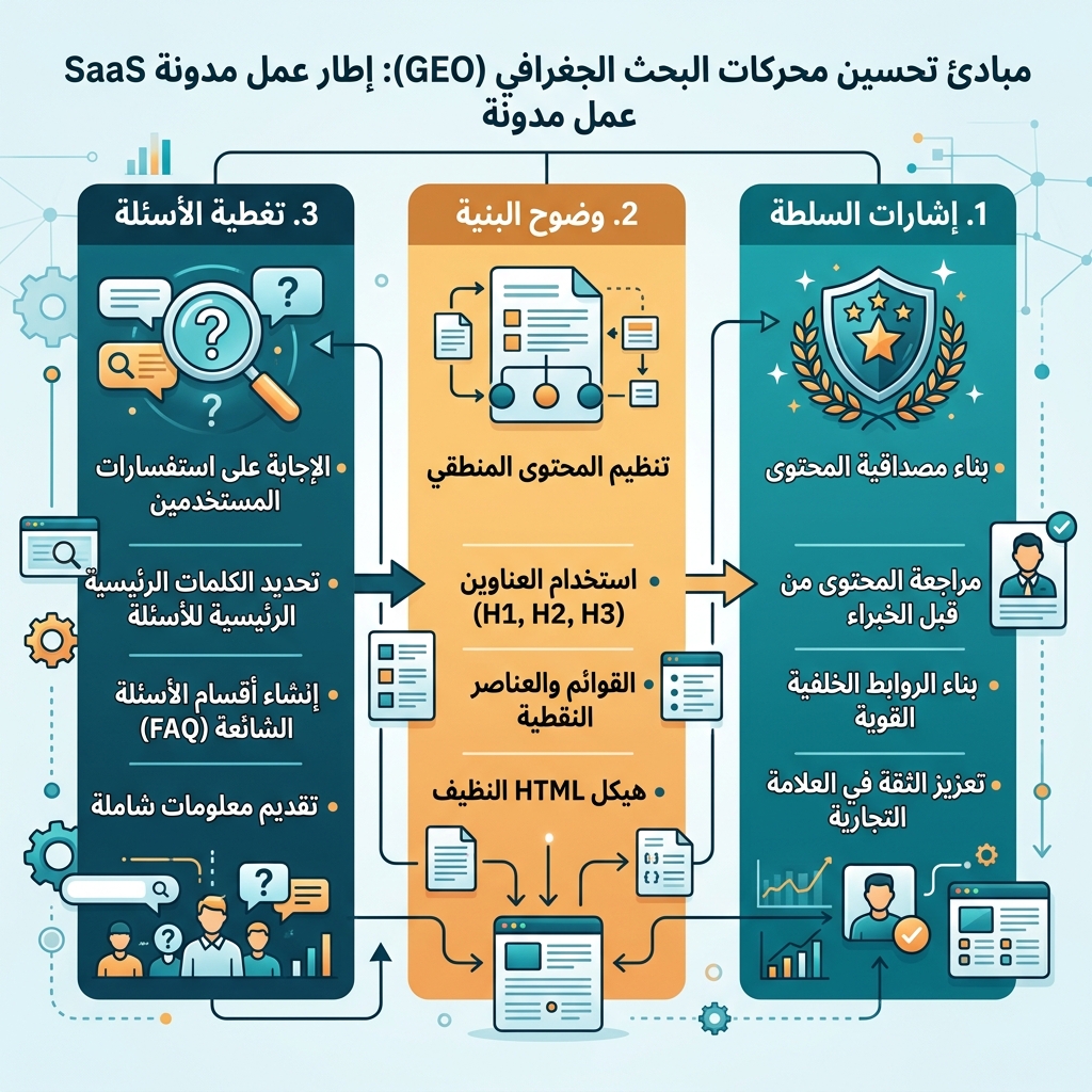 مخطط معلوماتي عن ما هو تحسين المحركات التوليدية GEO