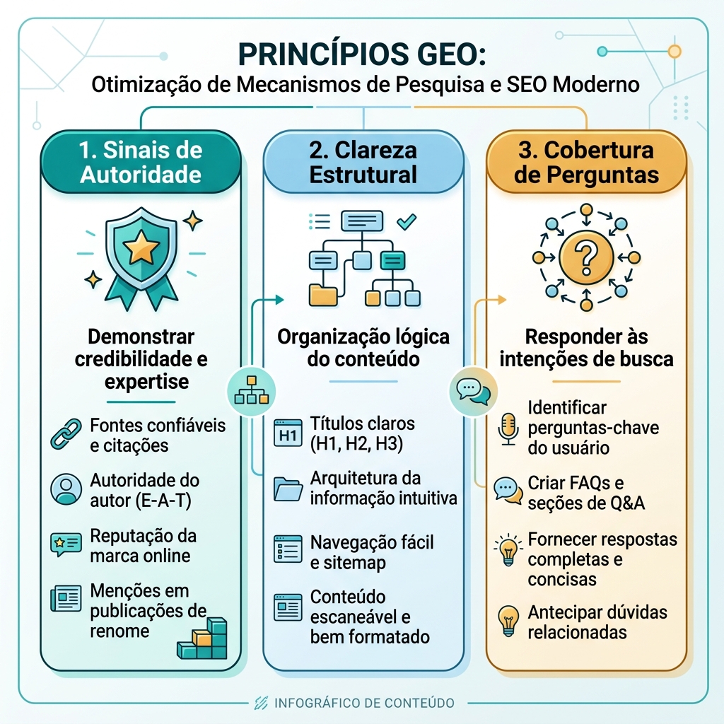 Diagrama informativo sobre o que é Generative Engine Optimization (GEO)