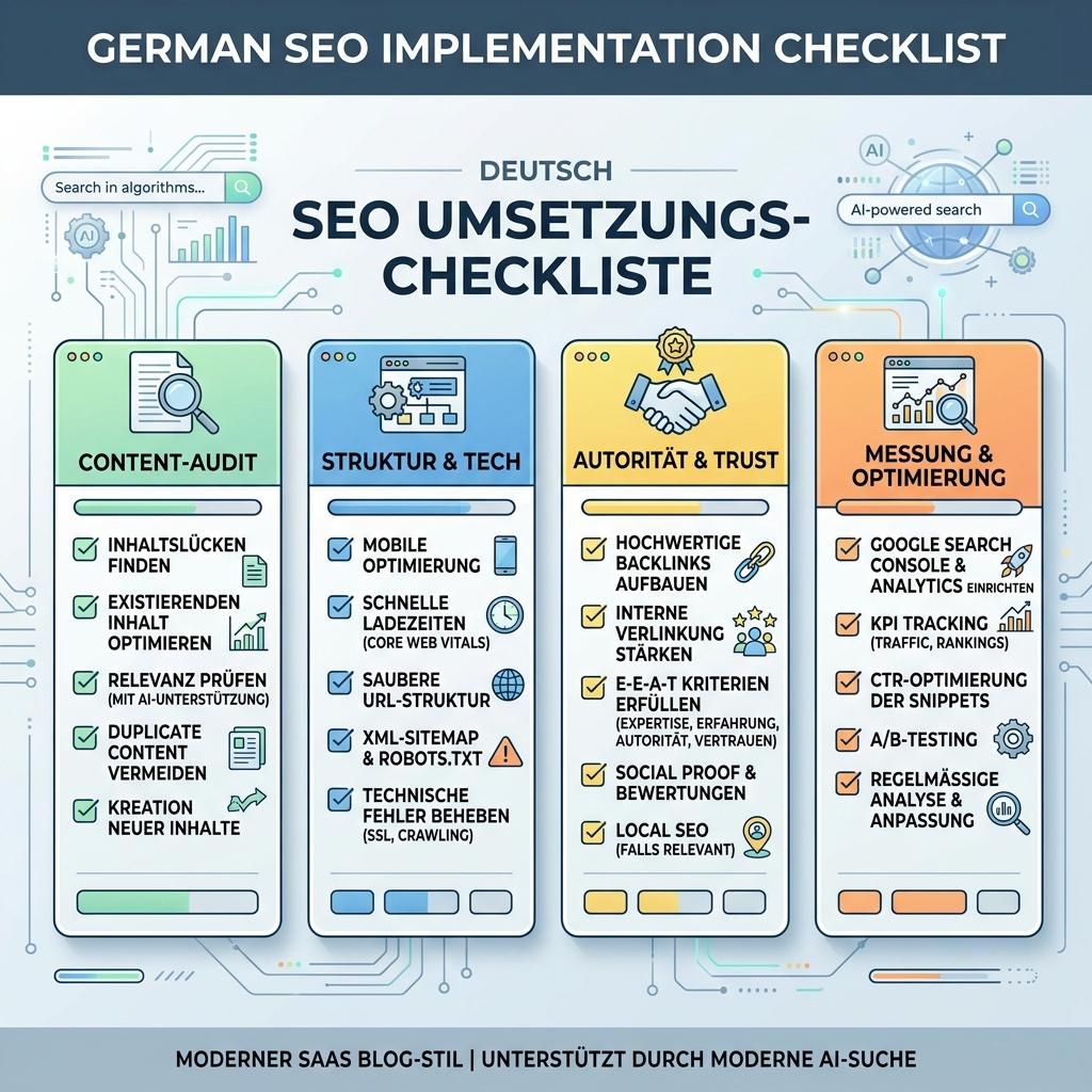 Checkliste und Workflow für eine GEO-Seite