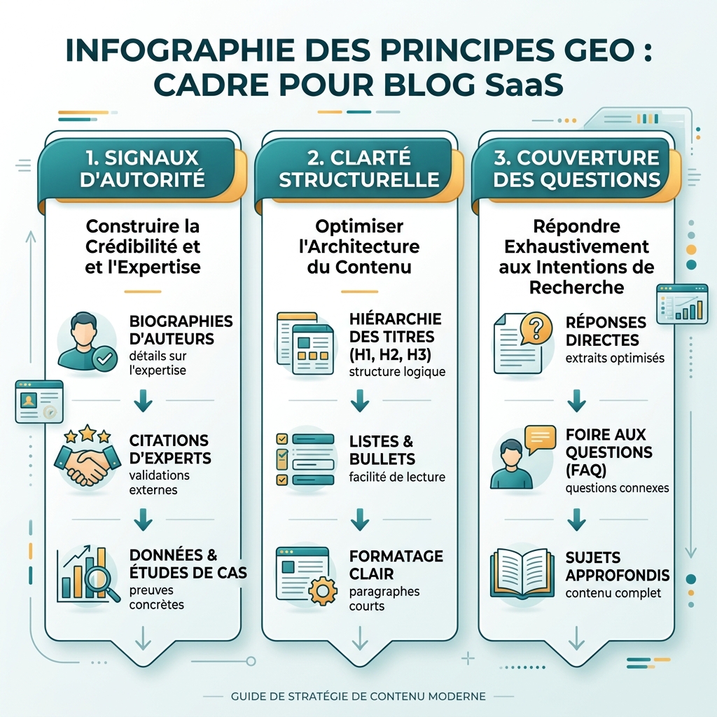 Diagramme d’information sur le Generative Engine Optimization (GEO)
