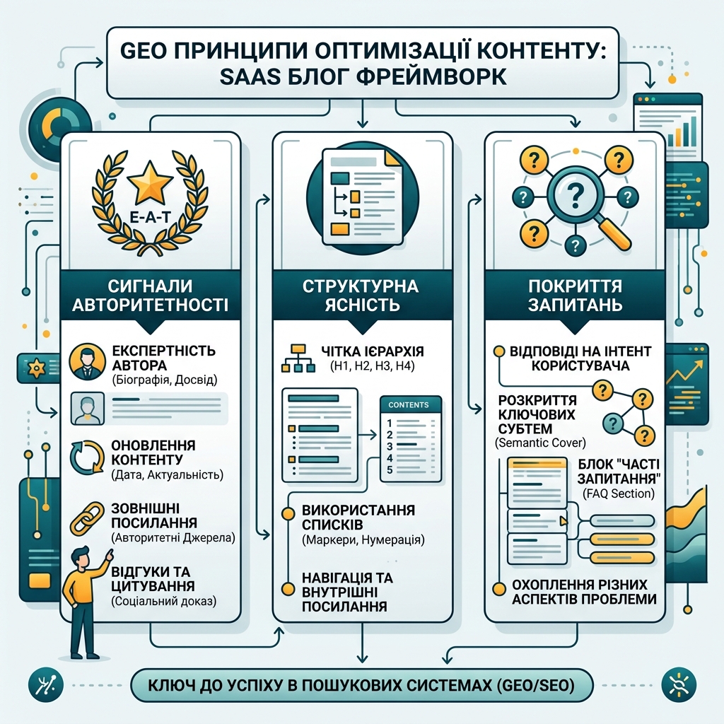 Інформаційна діаграма про Generative Engine Optimization (GEO)