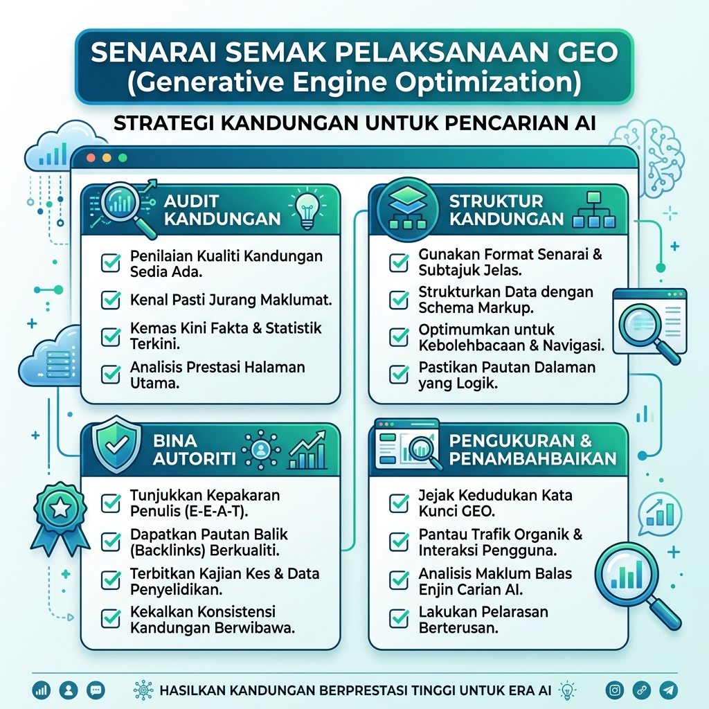 Checklist dan aliran kerja untuk halaman GEO