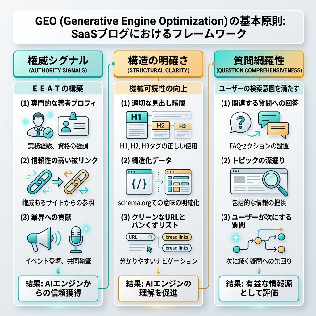 SEO、AEO、GEO の比較