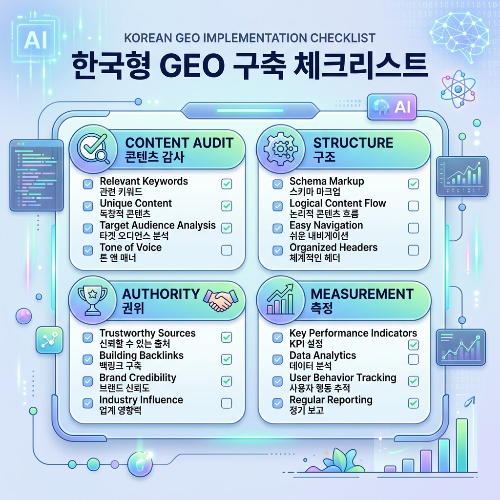 AI 검색 콘텐츠를 위한 GEO 실행 체크리스트