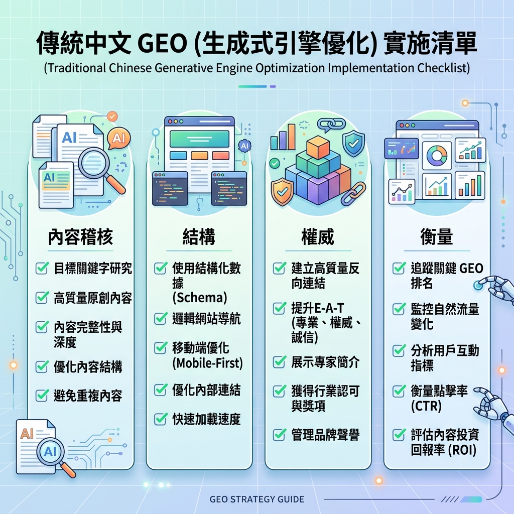 面向 AI 搜尋的 GEO 內容執行清單