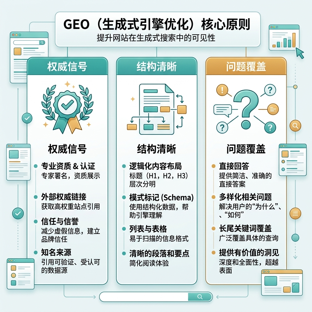 SEO、AEO 与 GEO 对比图