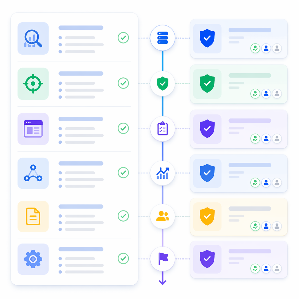 Checklist de configuração em cinco etapas para um Hermes SEO Agent iniciante: criar workspace, adicionar contexto da marca, adicionar regras de aprovação, definir papéis do agente e rodar o primeiro brief.