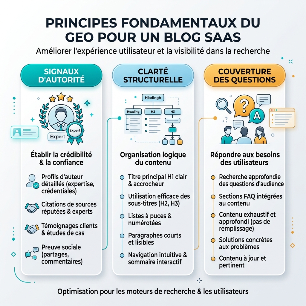 Frise chronologique GEO montrant quatre phases, du SEO sémantique aux réponses prêtes pour les agents
