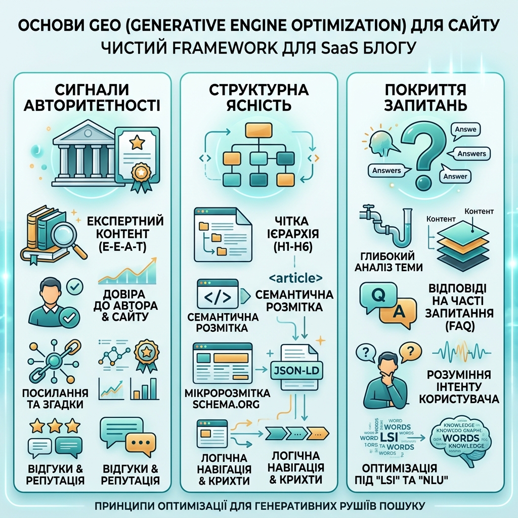 Діаграма хронології GEO с чотирма фазами от семантичного SEO до відповідей, готових для агентів