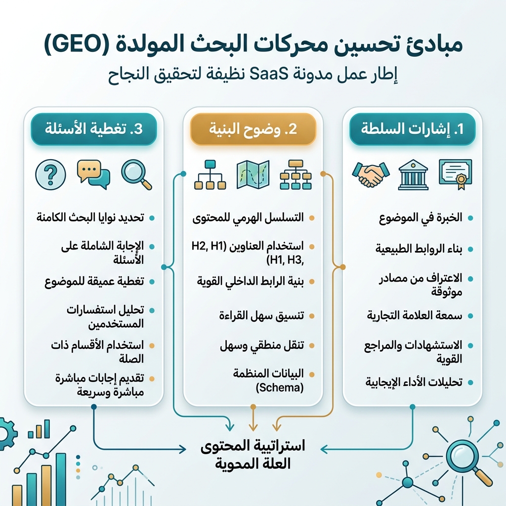 GEO كطبقة رؤية تربط معرفة العلامة والمصادر الموثوقة وإجابات AI