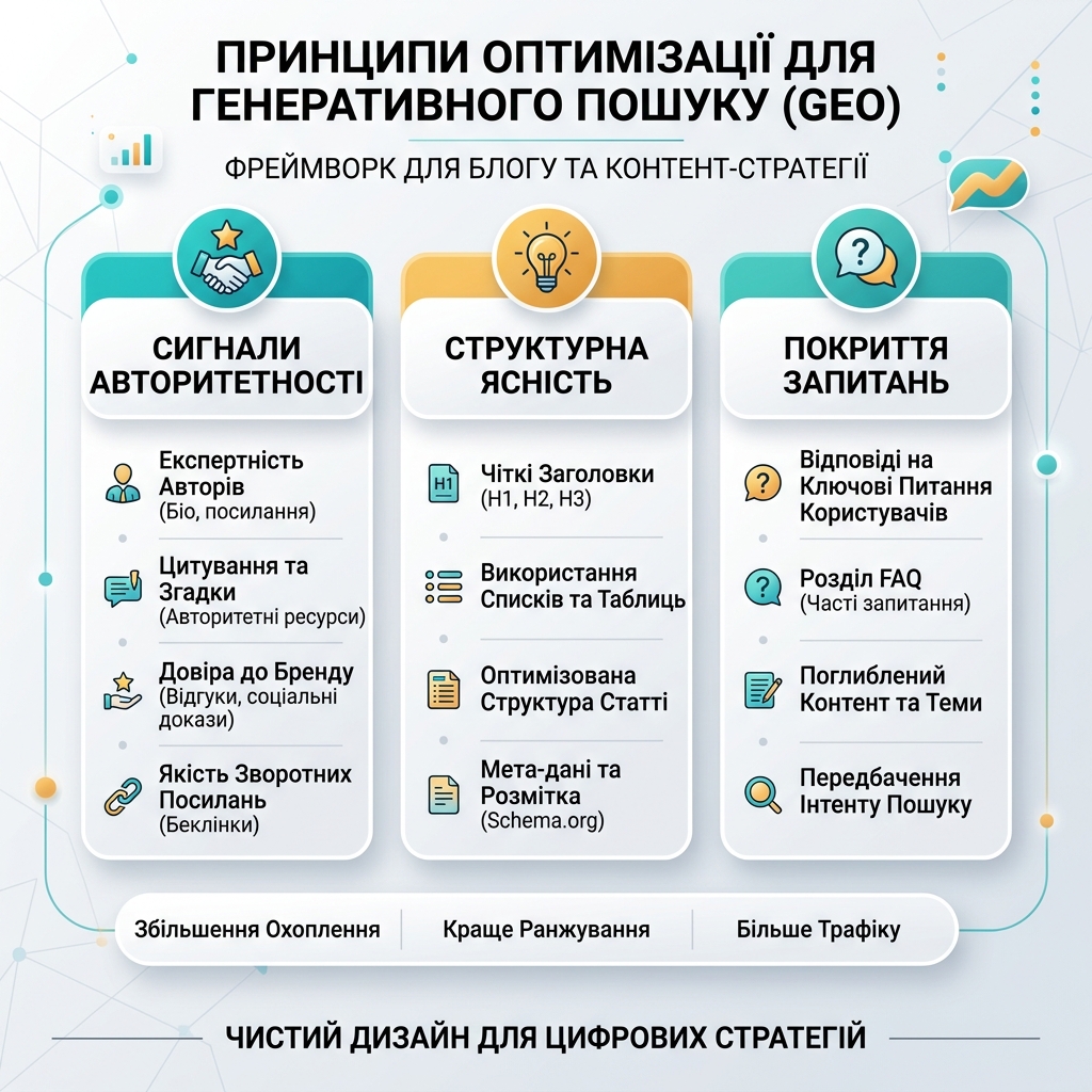 GEO как слой видимости, соединяющий знание бренда, доверенные джерела и відповідьы AI