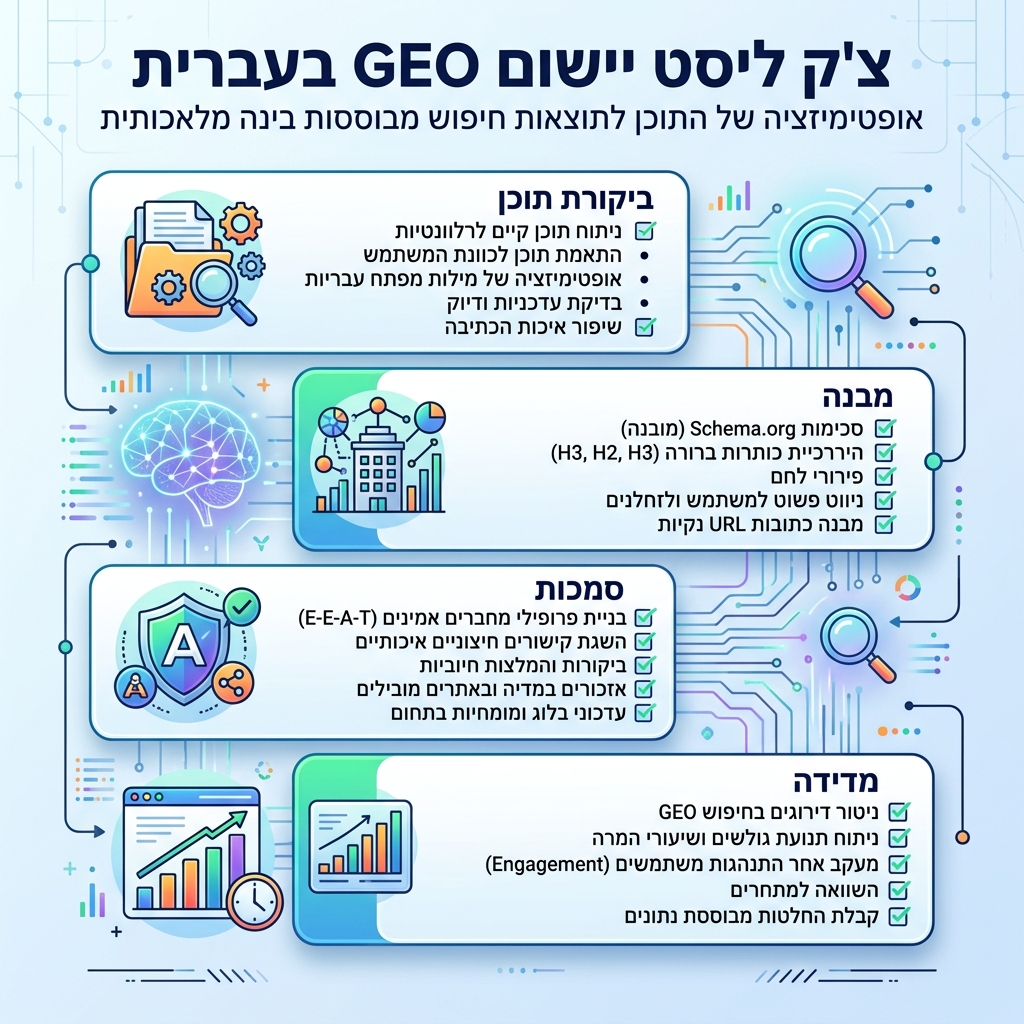 תרשים החלטה בין SEO מקומי לבין GEO גנרטיבי