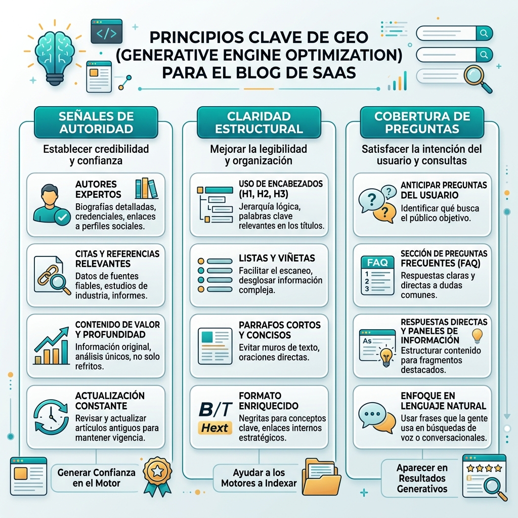 Checklist de GEO en contexto SEO