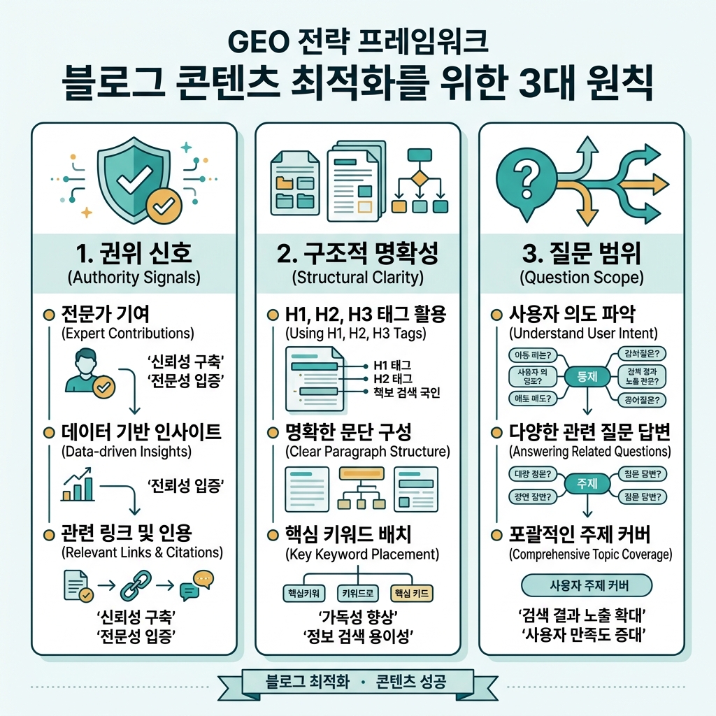 SEO、AEO 和 GEO 对比图，展示每个系统奖励的信号