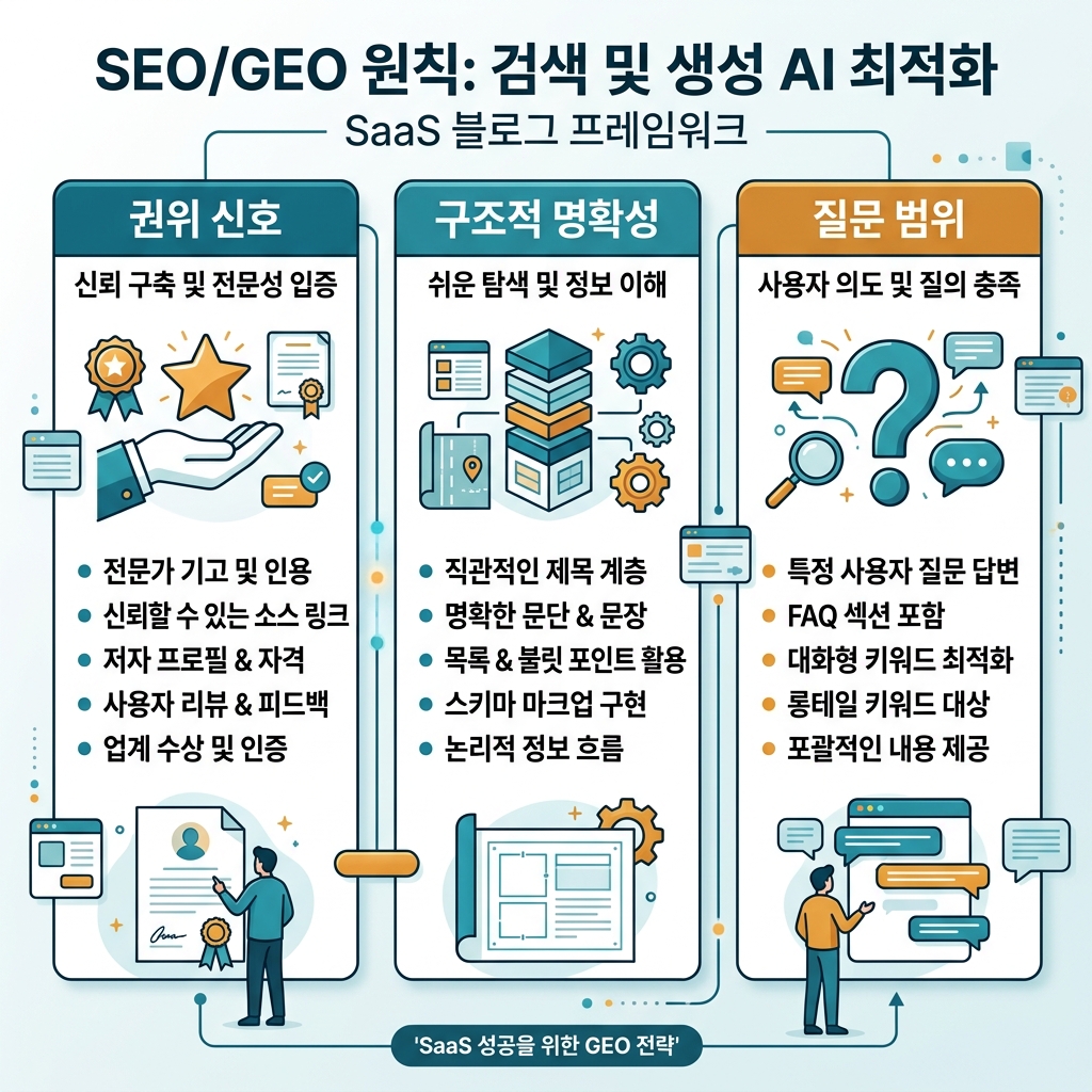 SEO, GEO, AEO 비교 체크리스트