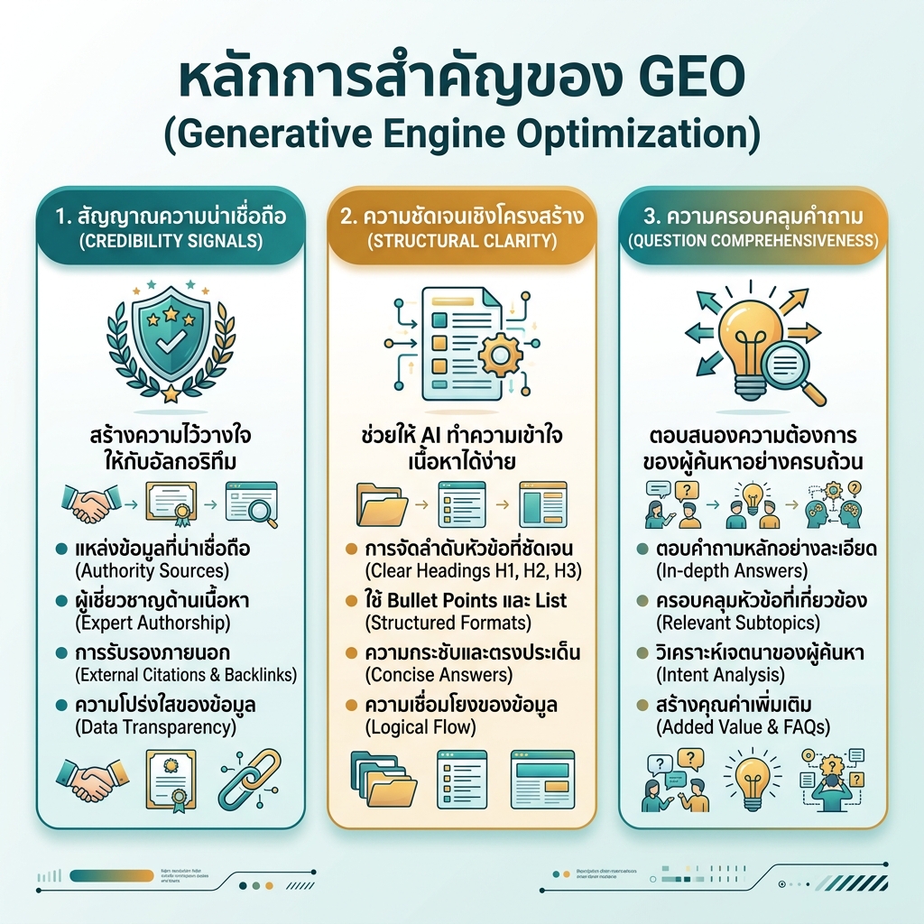 เช็กลิสต์เปรียบเทียบ SEO, GEO และ AEO
