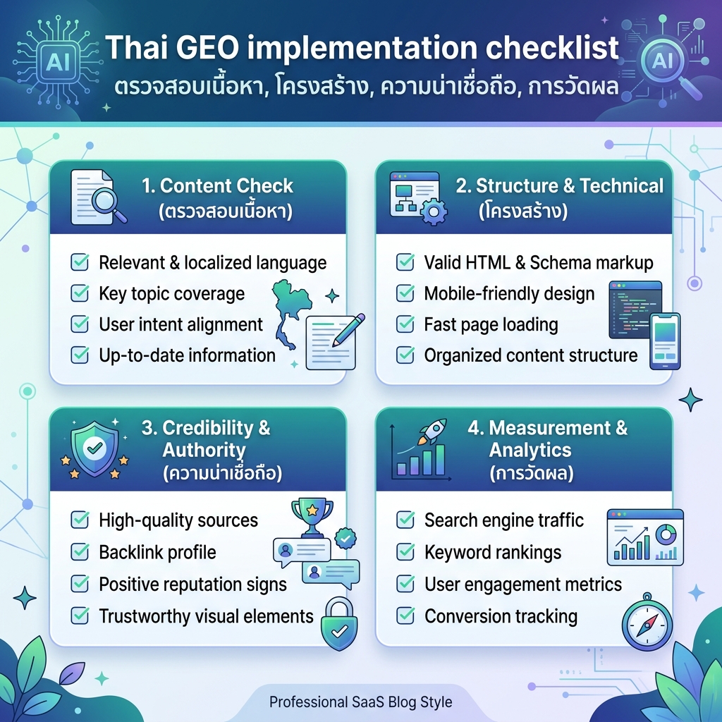 โครงสร้างหน้าที่ผสาน SEO, AEO และ GEO