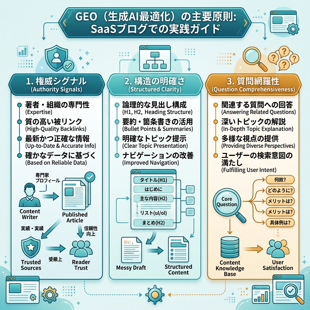 可见性栈示意图，展示技术访问、网站结构、有用内容、实体信任、AI 引用格式和衡量