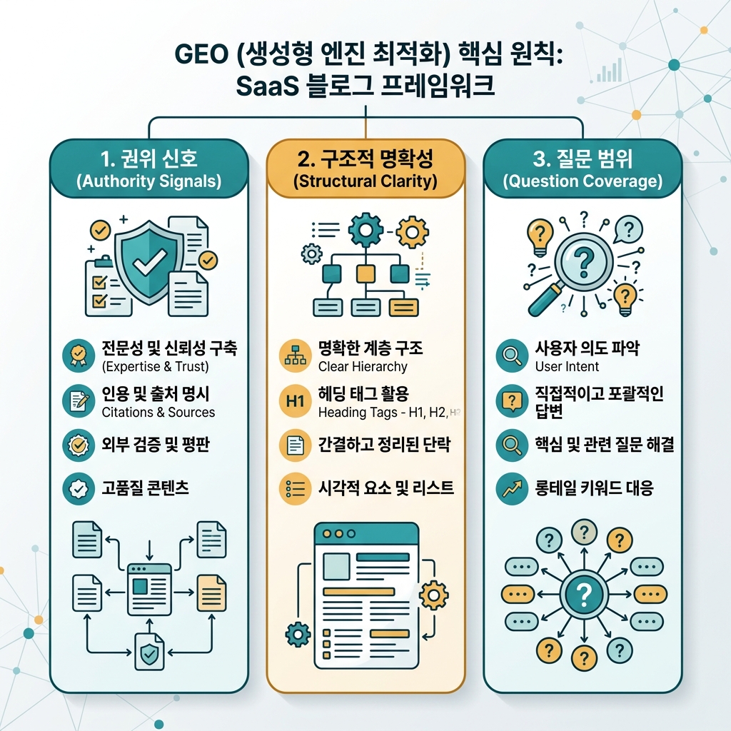 可见性栈示意图，展示技术访问、网站结构、有用内容、实体信任、AI 引用格式和衡量