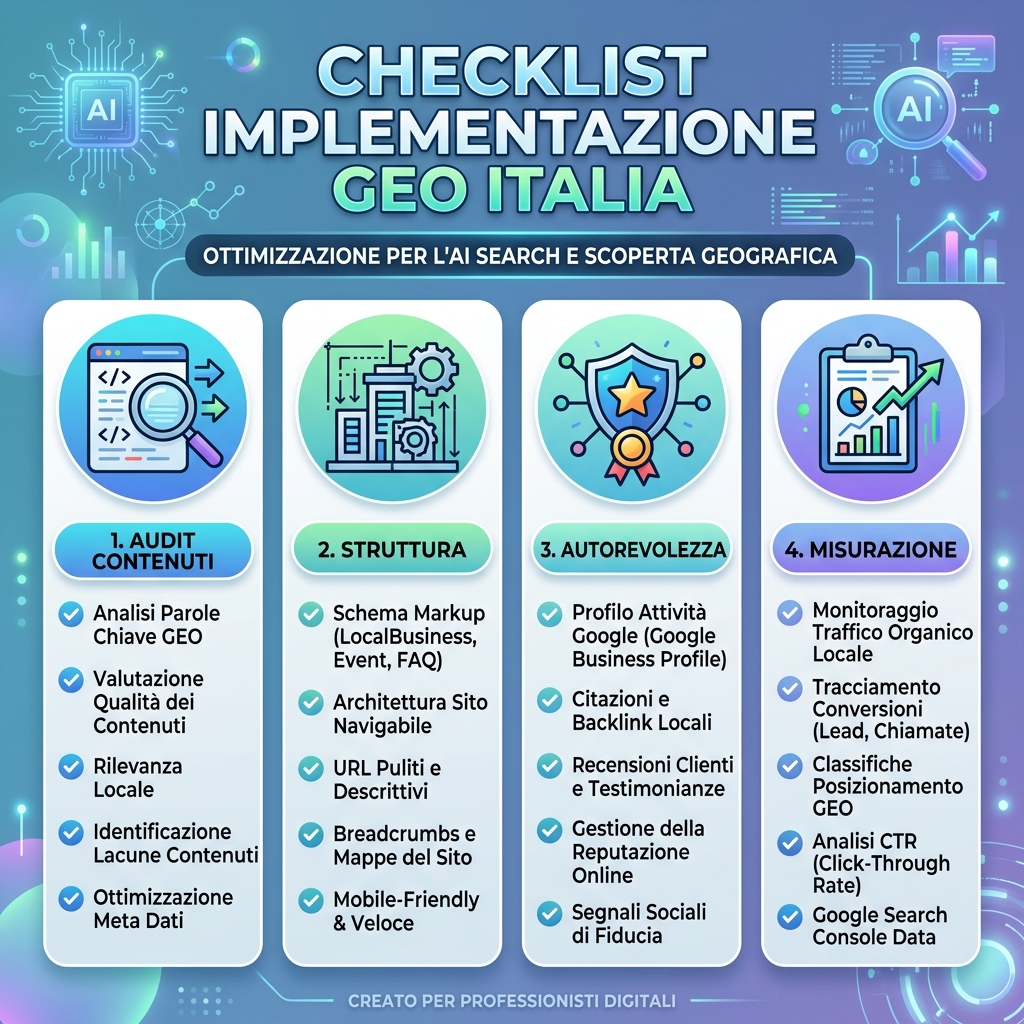 AI 可见性入门清单，包含 sitemap、爬虫访问、直接答案、FAQ、schema、专业性和提及追踪