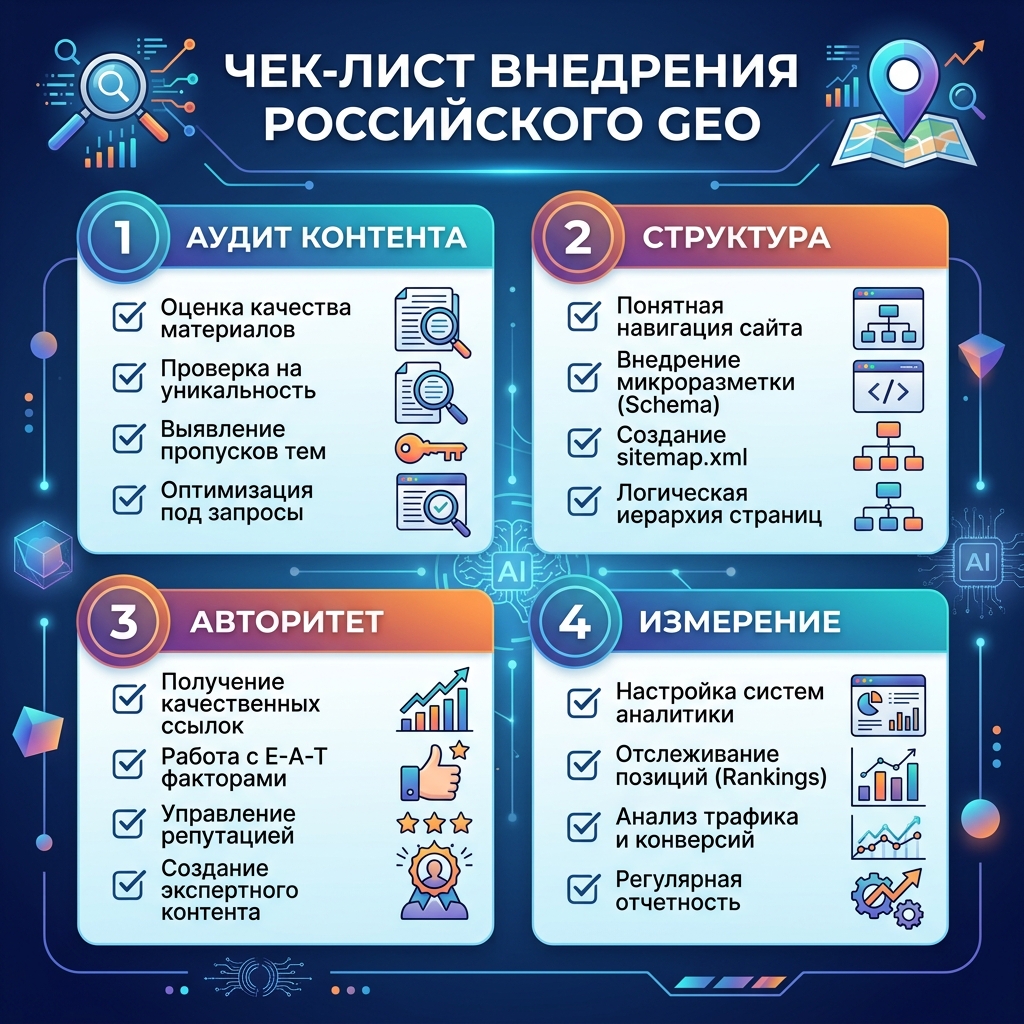 AI 可见性入门清单，包含 sitemap、爬虫访问、直接答案、FAQ、schema、专业性和提及追踪
