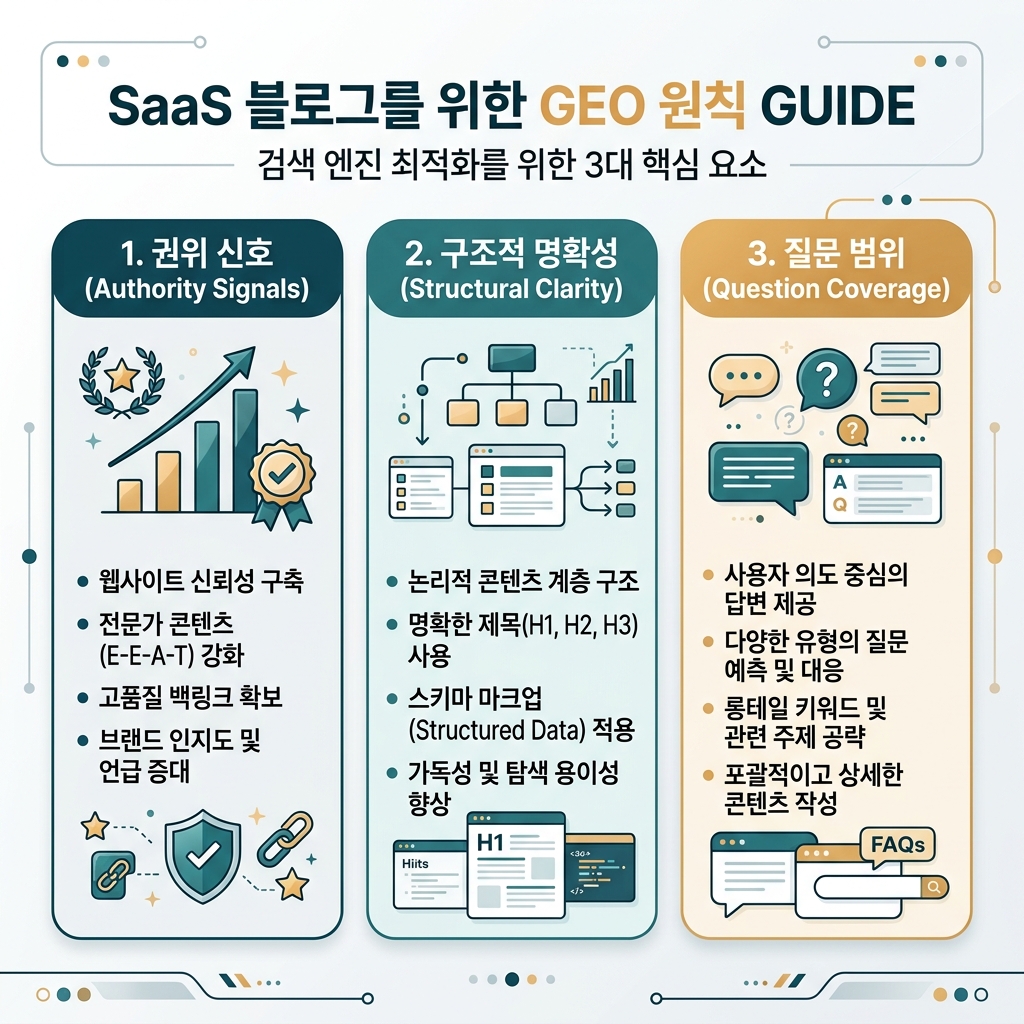 展示一个可抓取页面如何通过直接答案、证据信号、schema 和实体识别成为 AI 答案引用的流程图