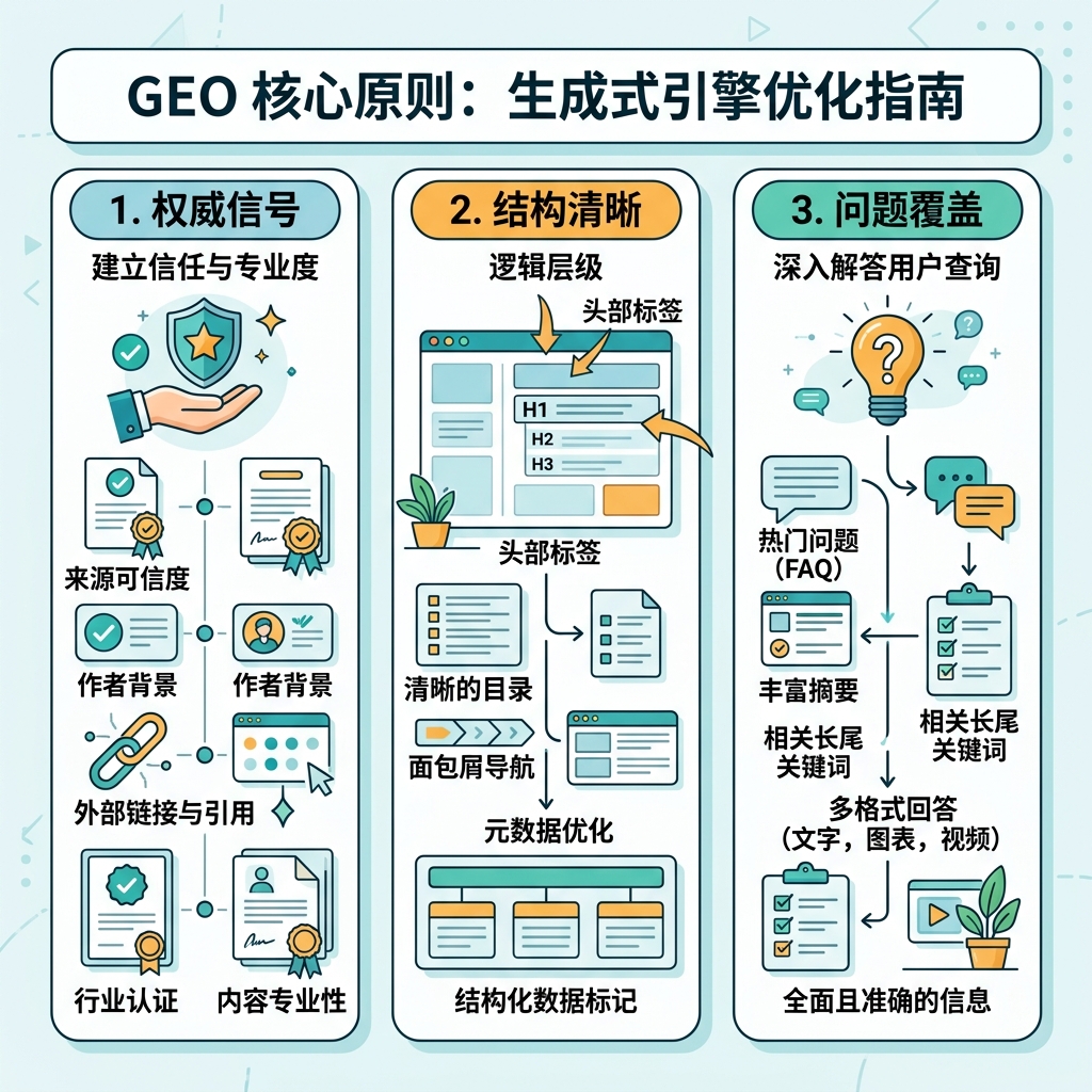 AI 内容偏好闭环，展示可抓取、可理解、可引用、重复提及和 AI 答案阶段