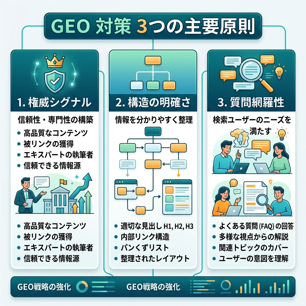 SEO 与 GEO 对比图，展示搜索排名输入、检索、生成式答案和以引用为核心的内容信号